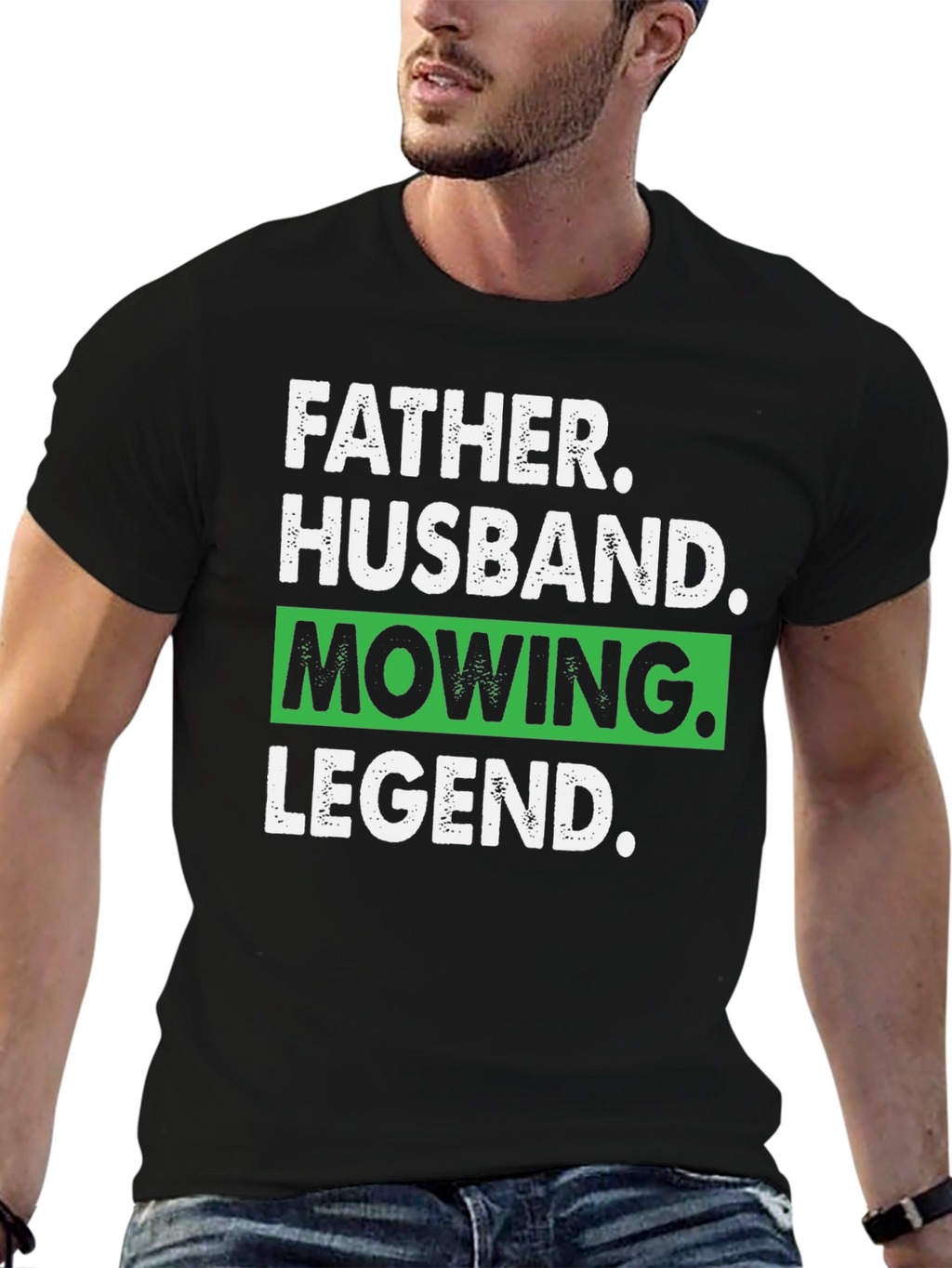Father Husband Mowing Legend Graphic Tee