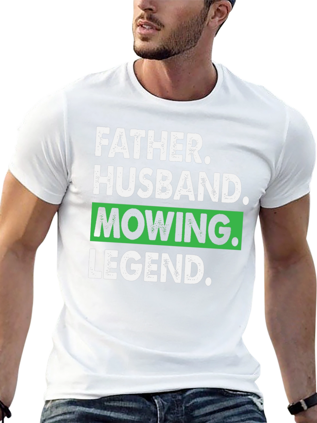 Father Husband Mowing Legend Graphic Tee