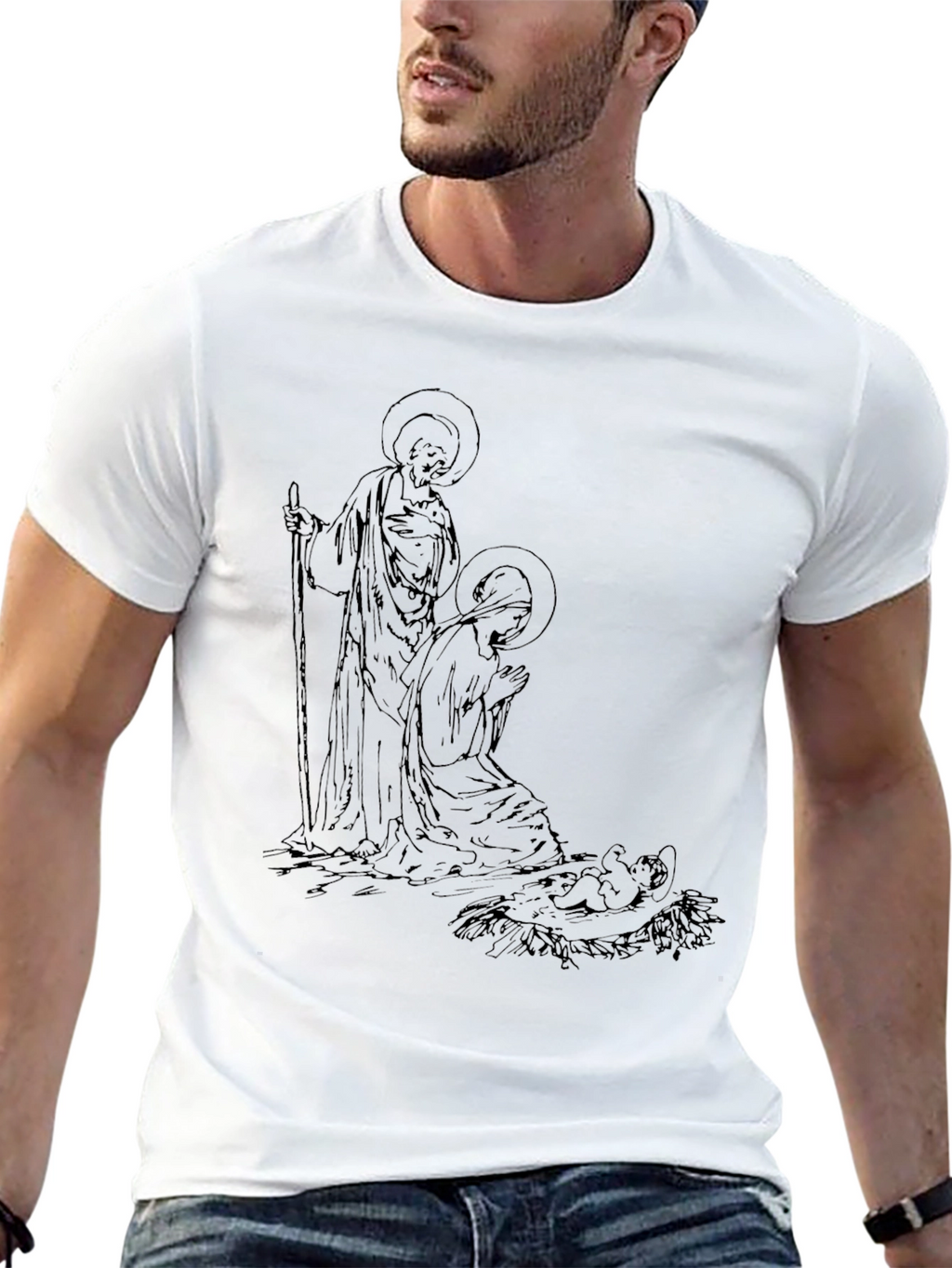 Nativity Scene Graphic Tee - Black