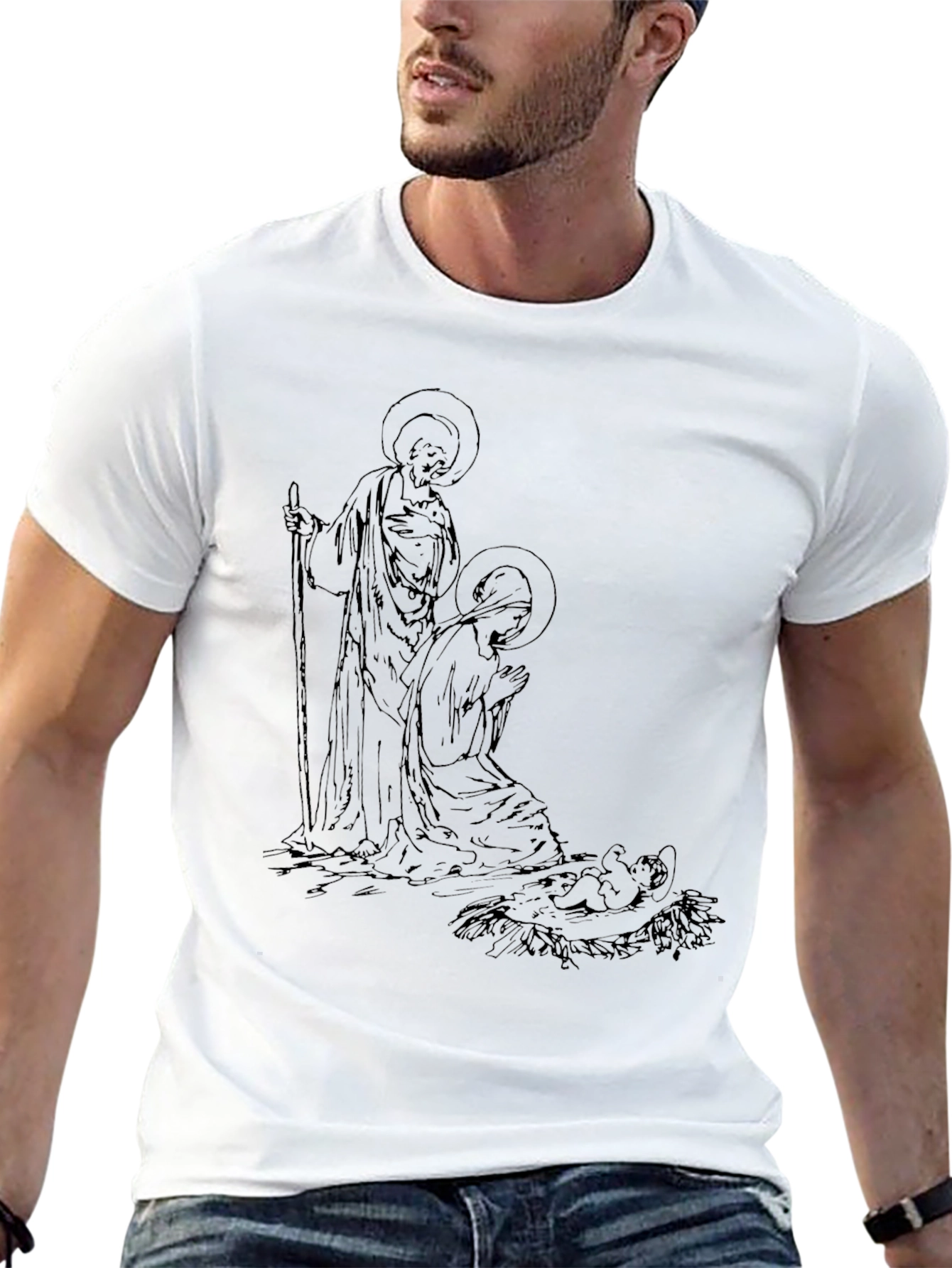 Nativity Scene Graphic Tee - Black