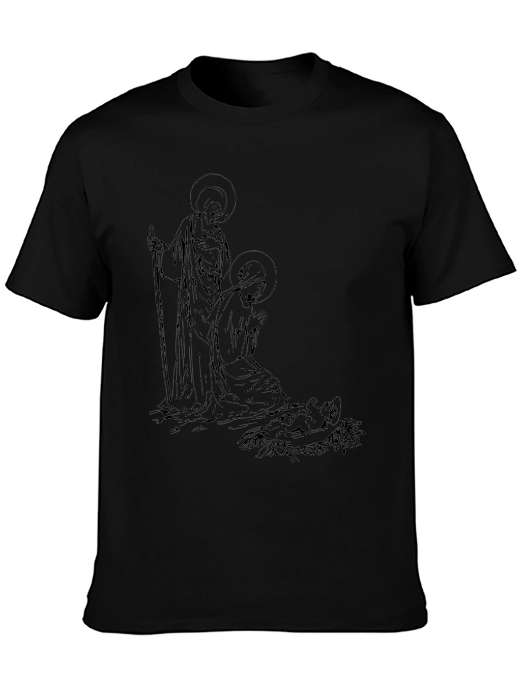 Nativity Scene Graphic Tee - Black