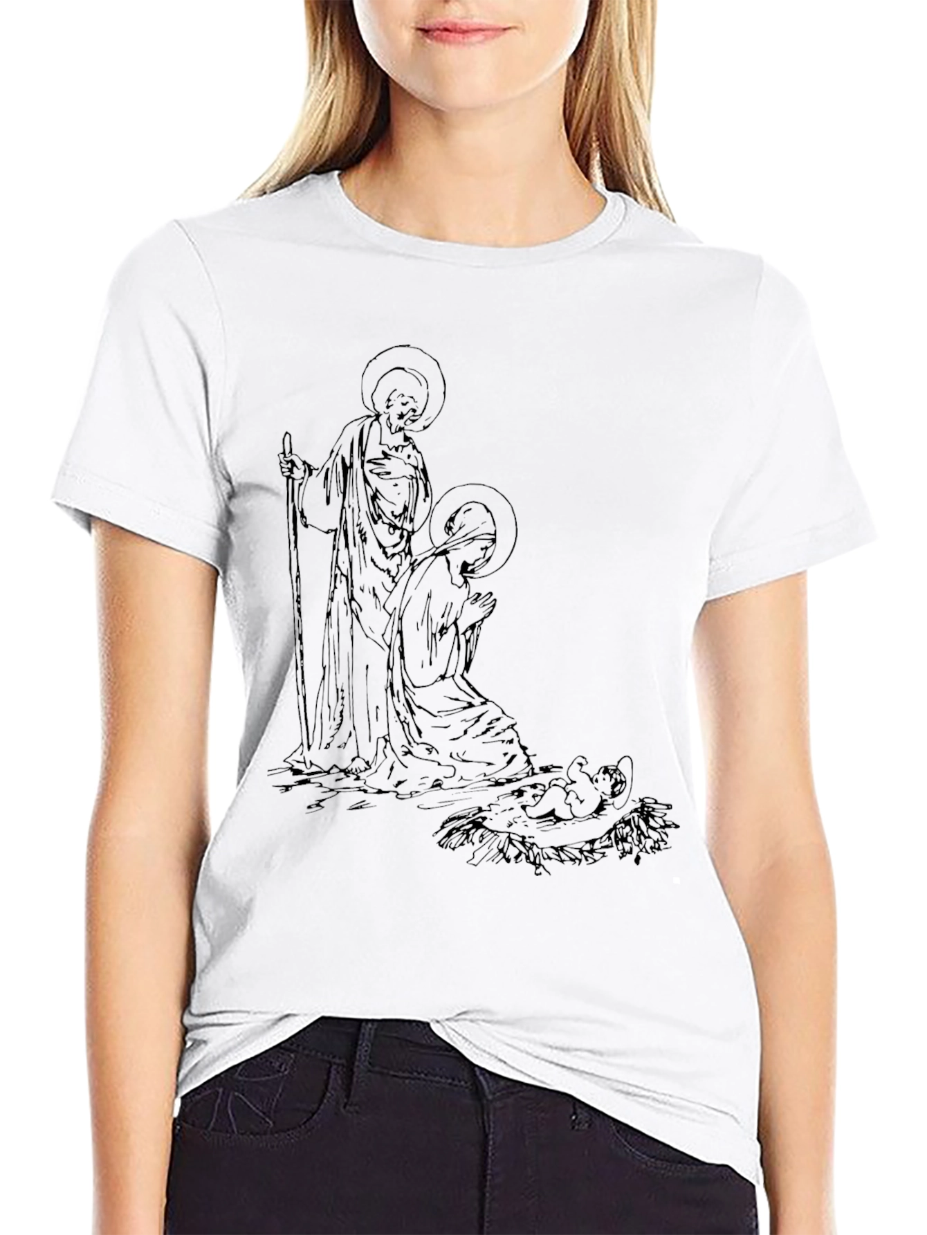 Nativity Scene Graphic Tee - Black