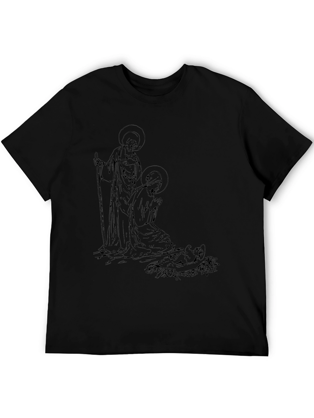 Nativity Scene Graphic Tee - Black