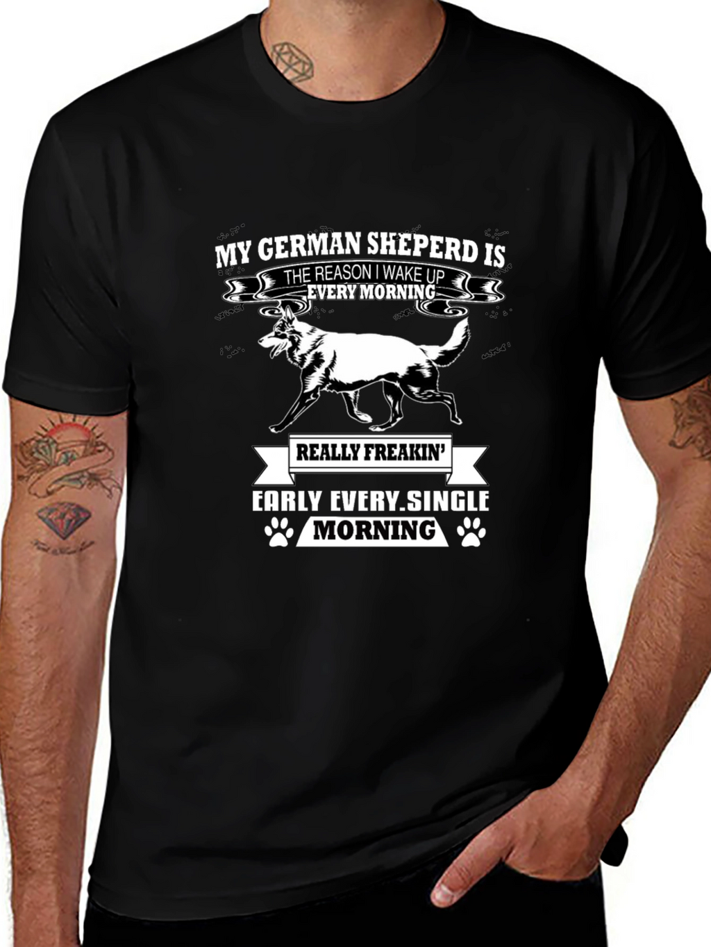 German Shepherd T-Shirt - Wake Up Early