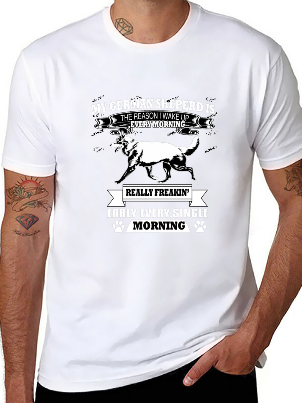 German Shepherd T-Shirt - Wake Up Early