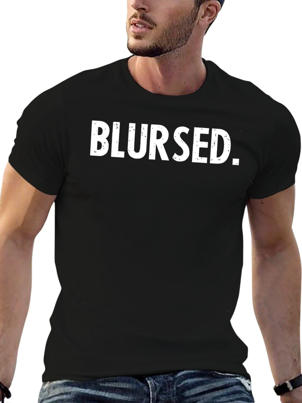 Blursed Graphic Tee - Black Cotton T-Shirt