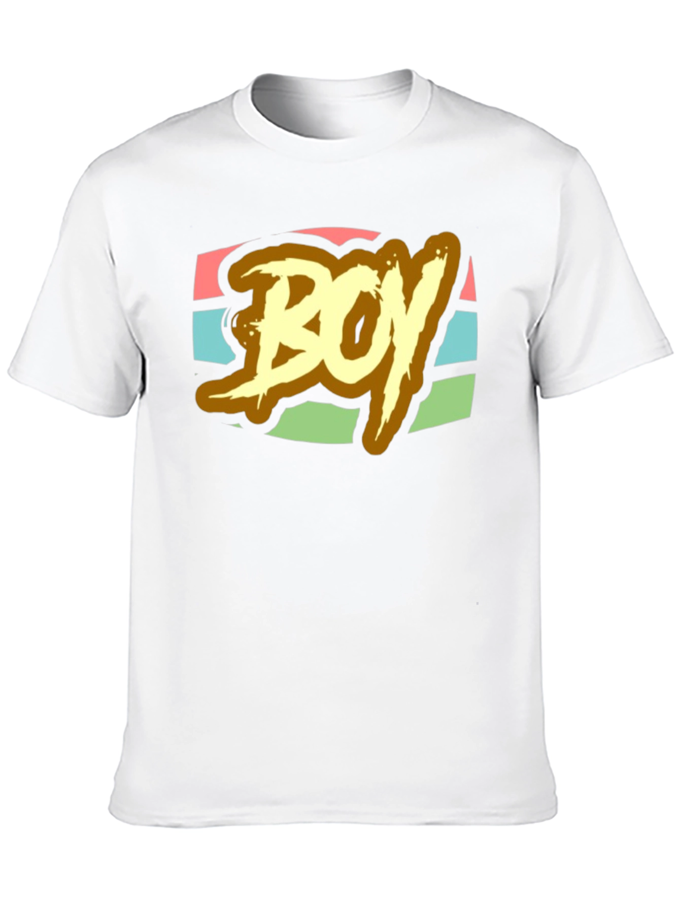 Retro BOY Graphic Print T-Shirt - Black