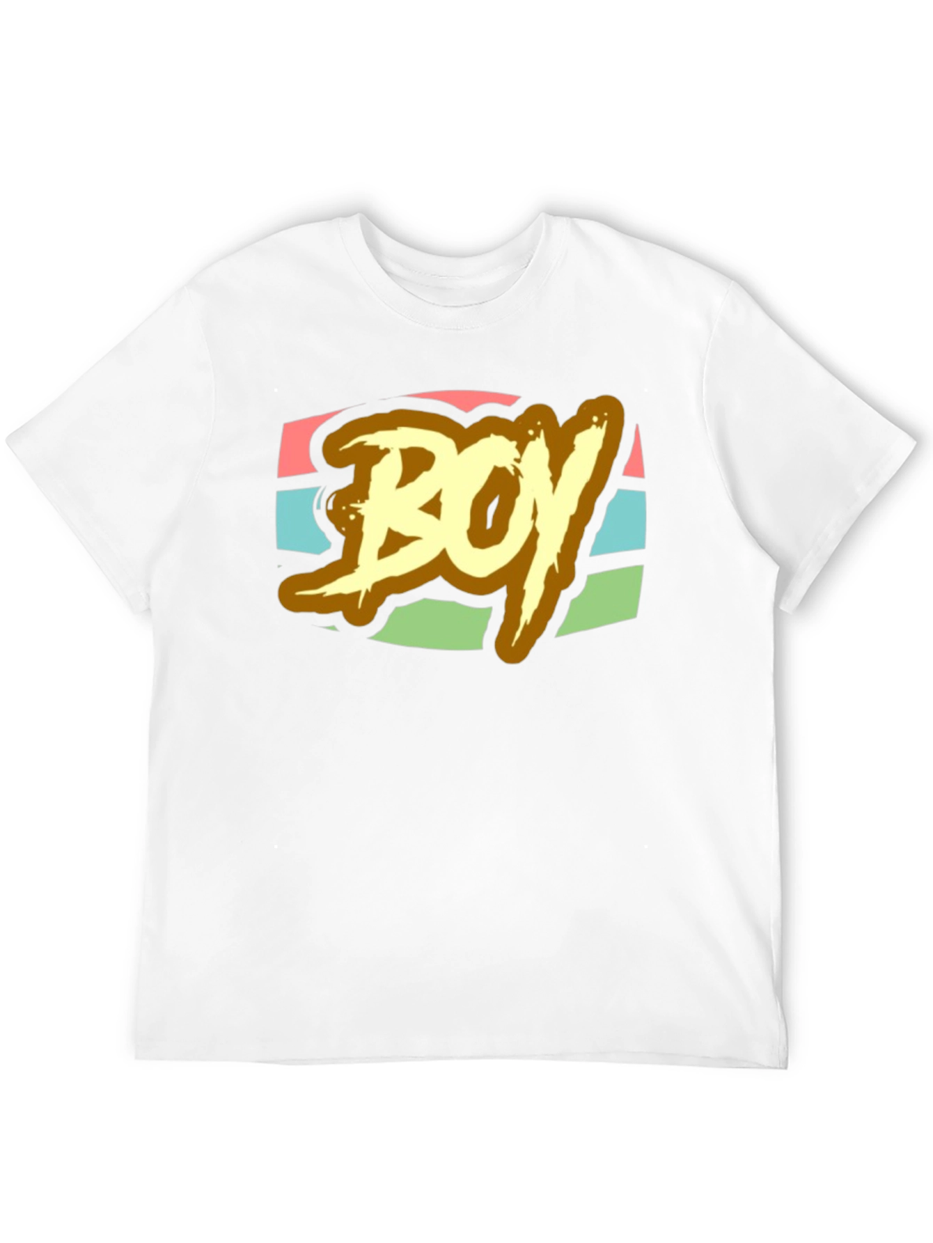 Retro BOY Graphic Print T-Shirt - Black
