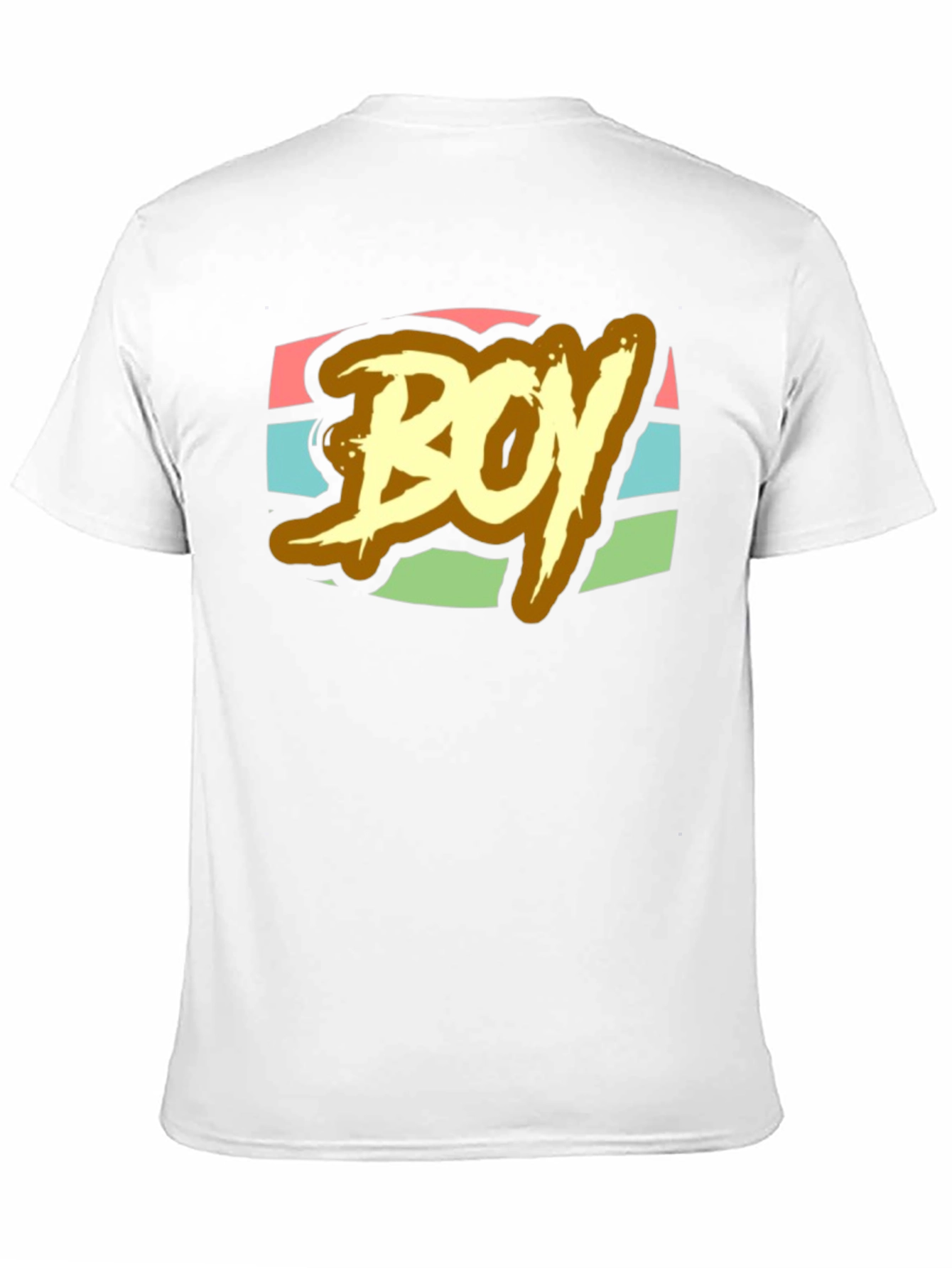 Retro BOY Graphic Print T-Shirt - Black
