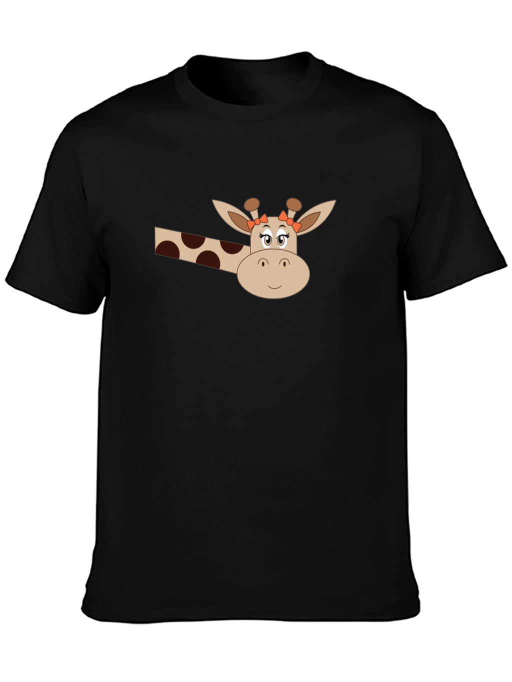 Giraffe Graphic Tee - Black Cotton Blend