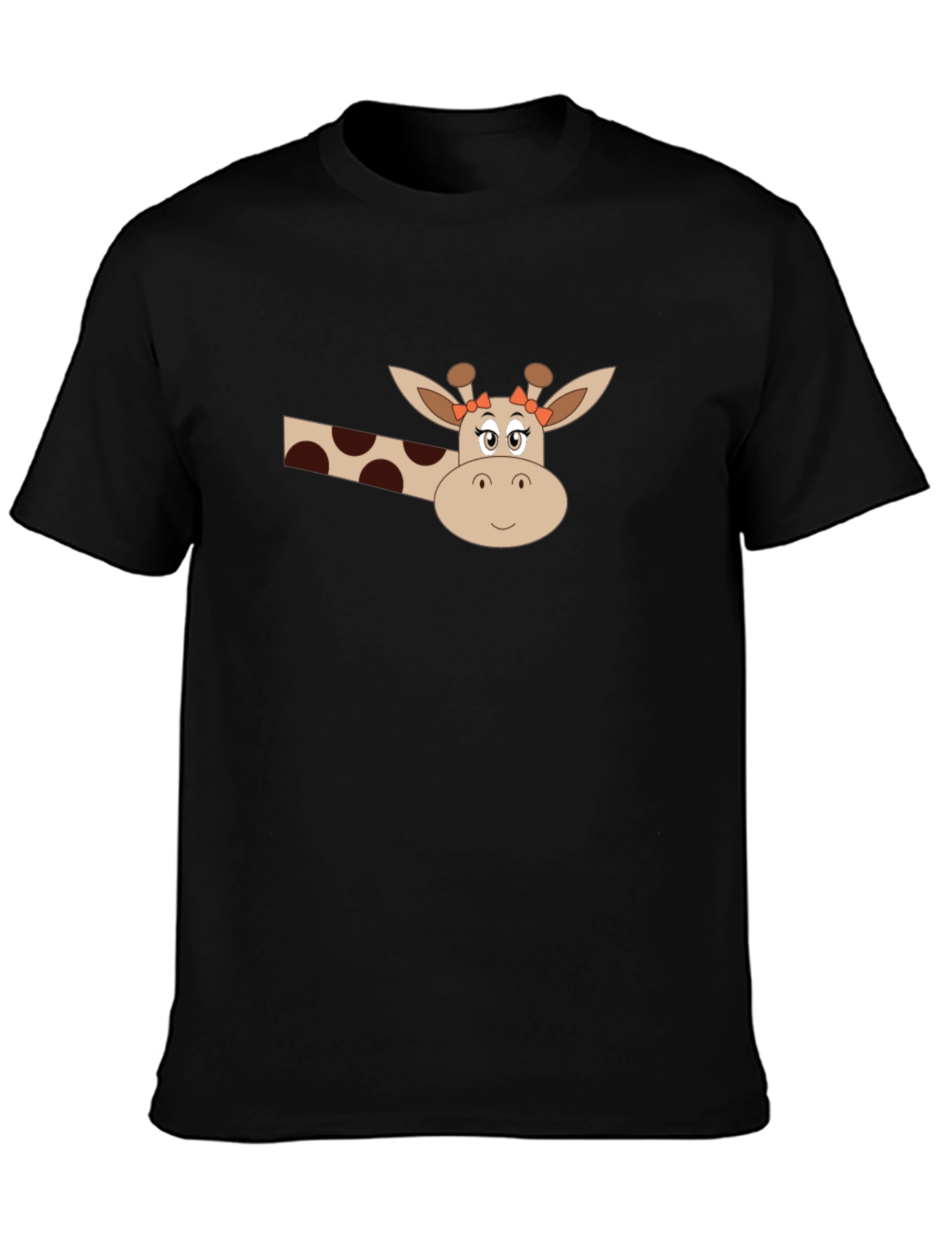 Giraffe Graphic Tee - Black Cotton Blend