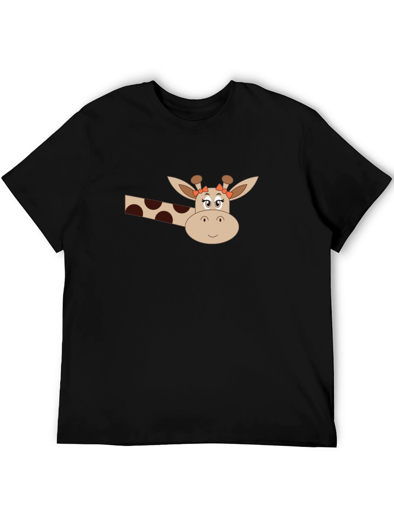 Giraffe Graphic Tee - Black Cotton Blend