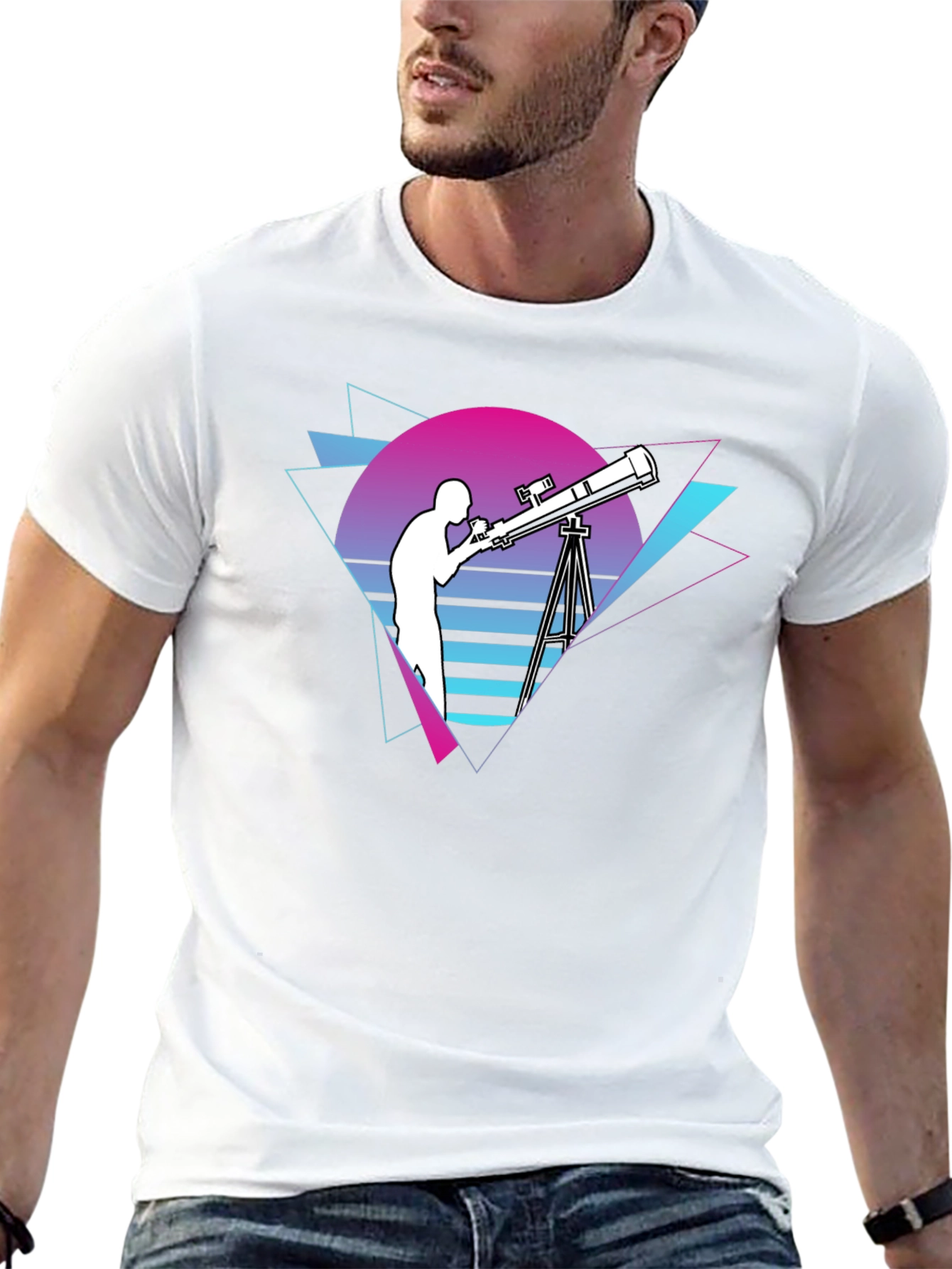 Retro Telescope Graphic T-Shirt