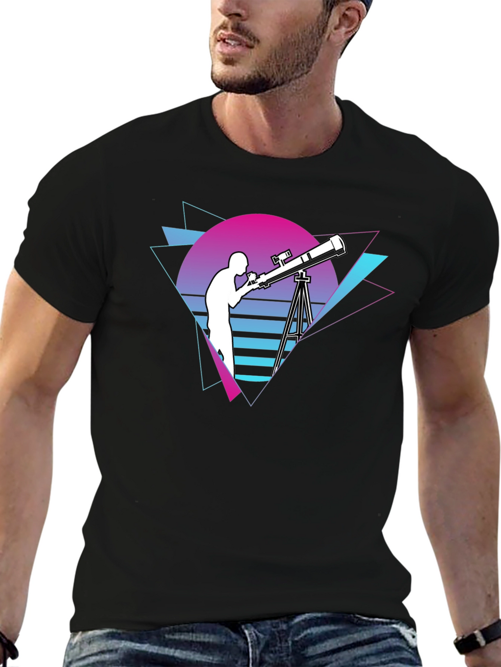 Retro Telescope Graphic T-Shirt