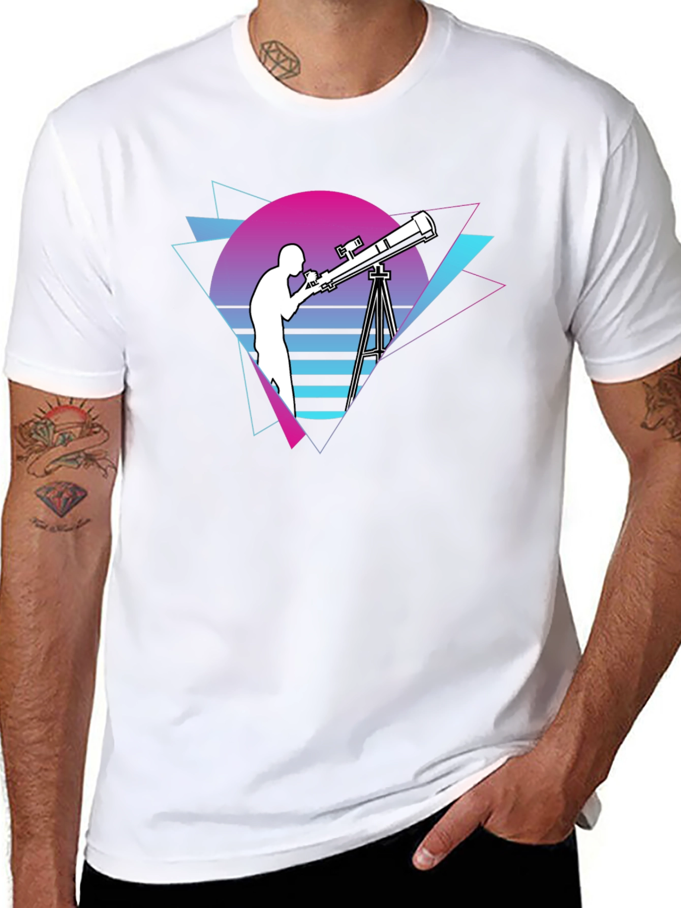 Retro Telescope Graphic T-Shirt