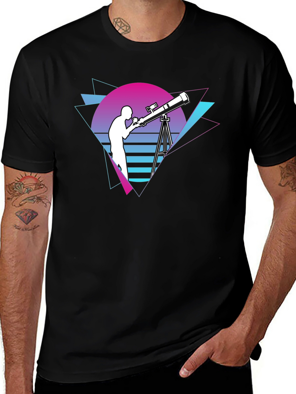 Retro Telescope Graphic T-Shirt