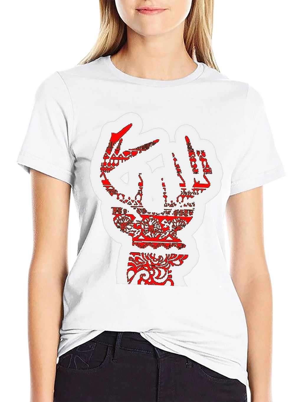 Bold Graphic Tee - Artistic Hand Design