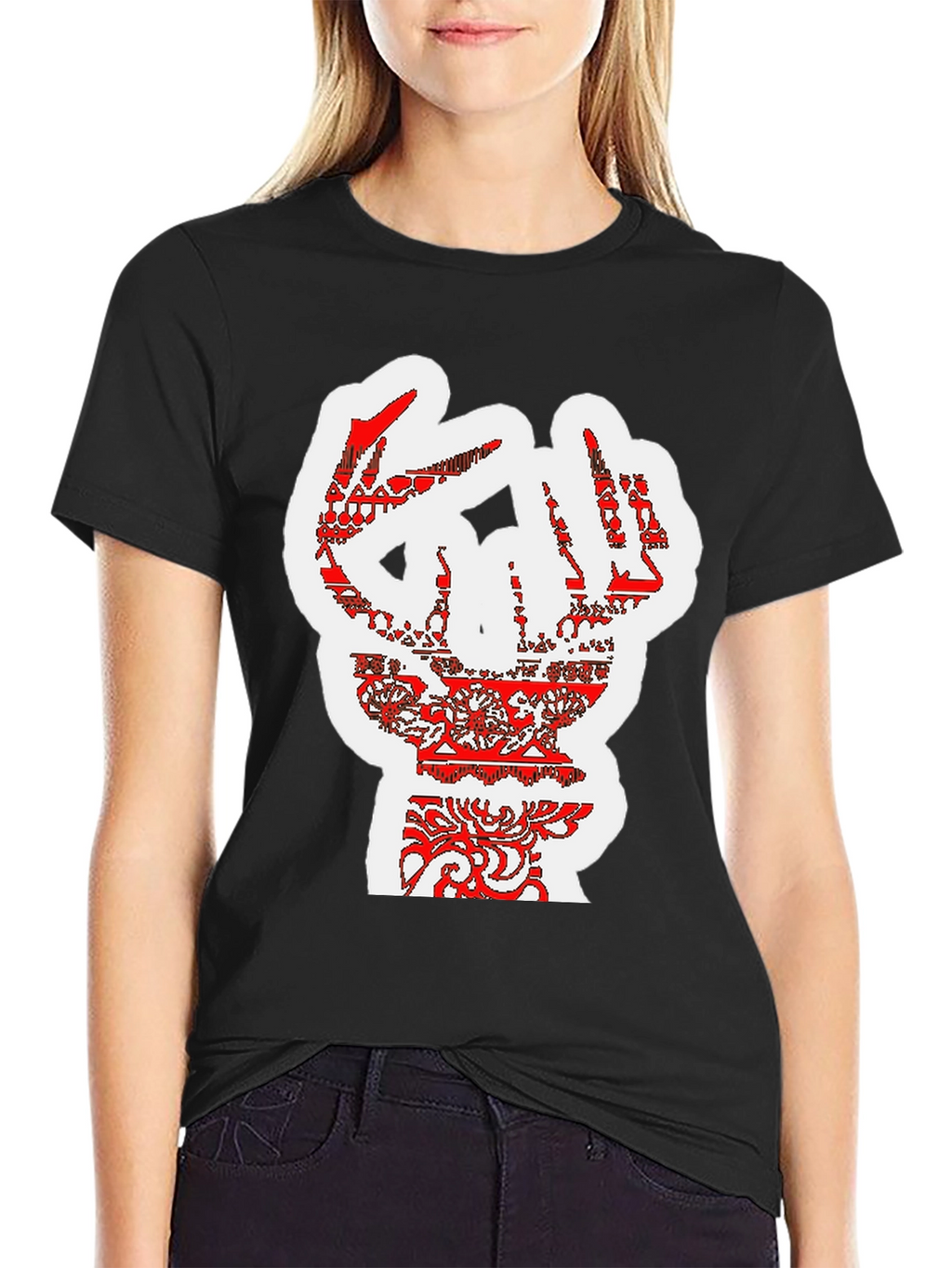 Bold Graphic Tee - Artistic Hand Design