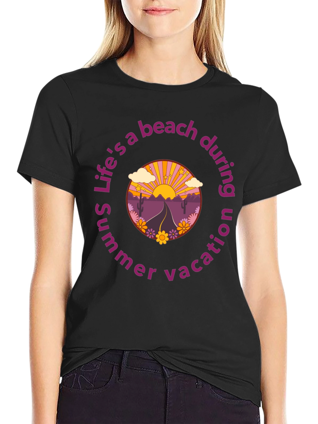 Retro Beach Vacation Graphic T-Shirt