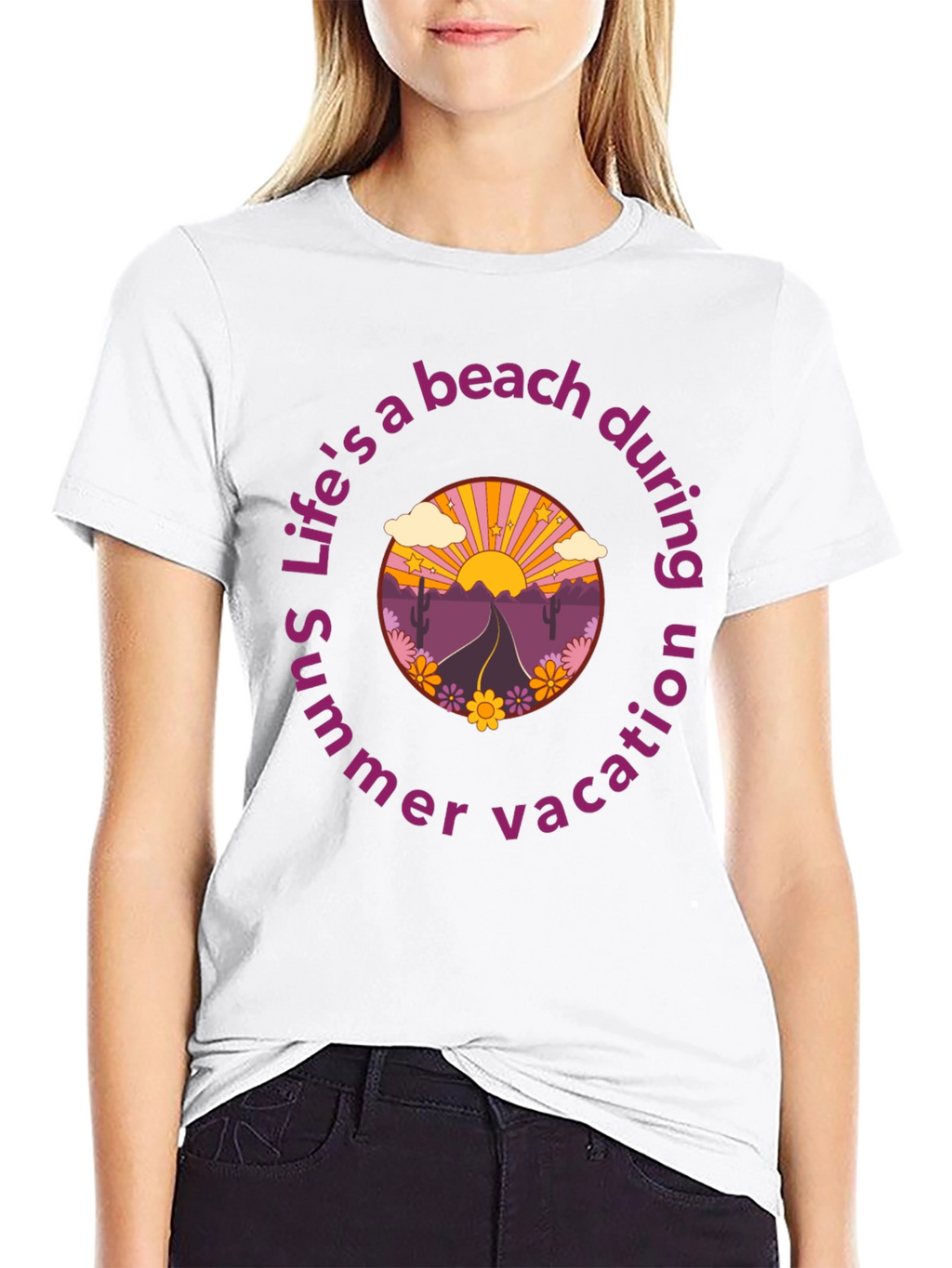 Retro Beach Vacation Graphic T-Shirt