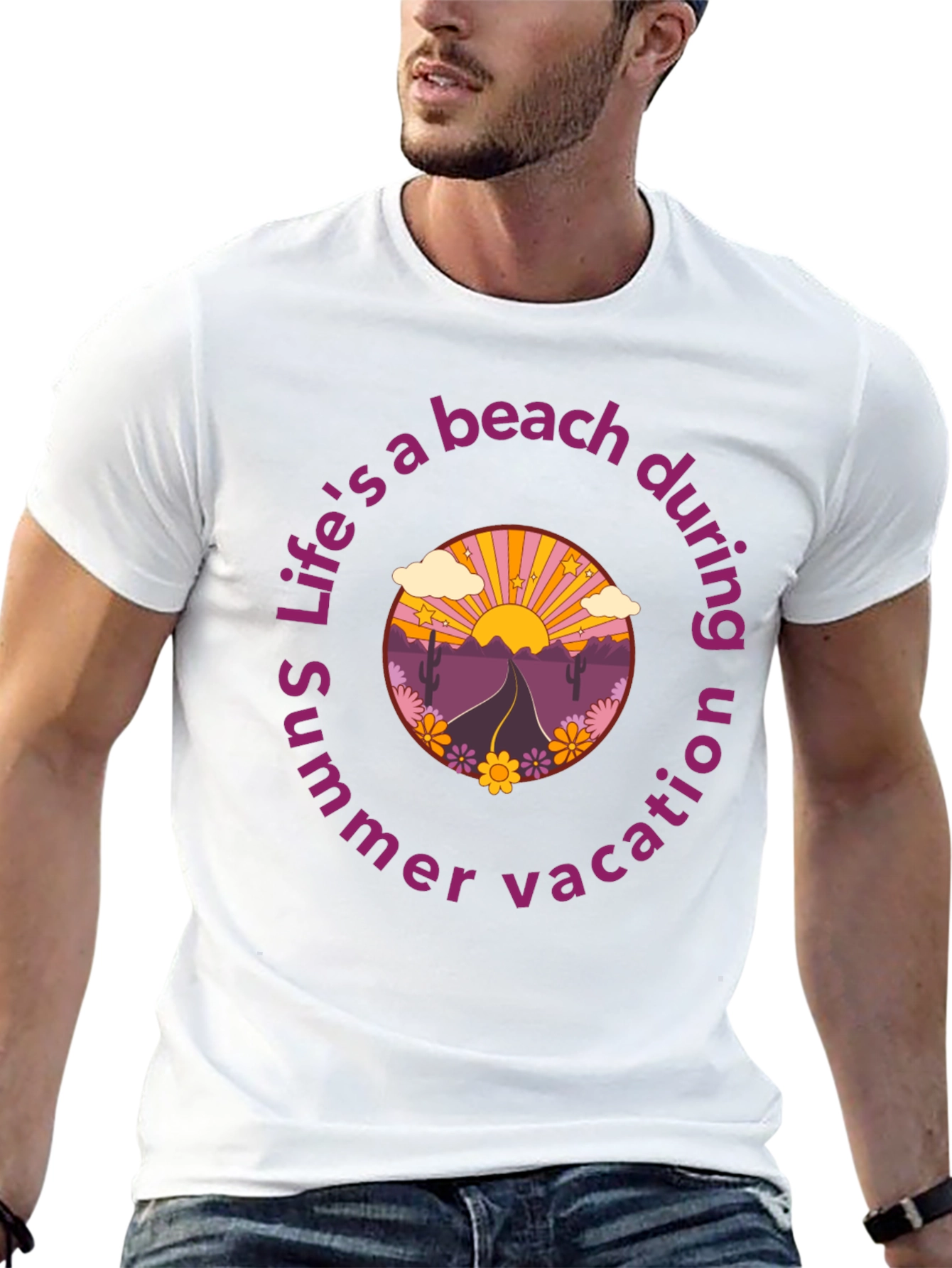 Retro Beach Vacation Graphic T-Shirt