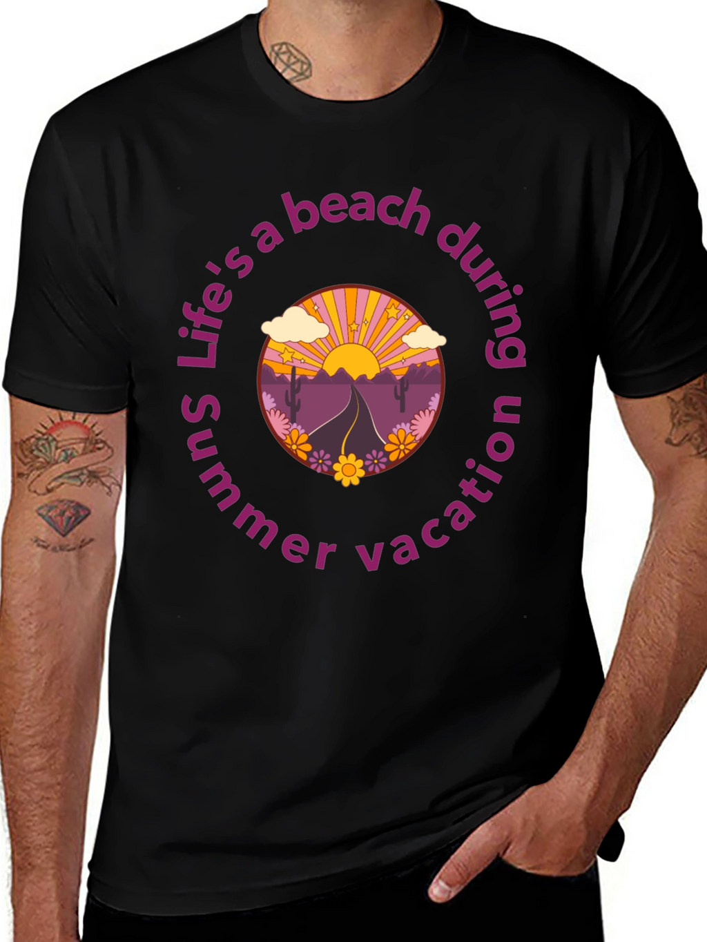 Retro Beach Vacation Graphic T-Shirt