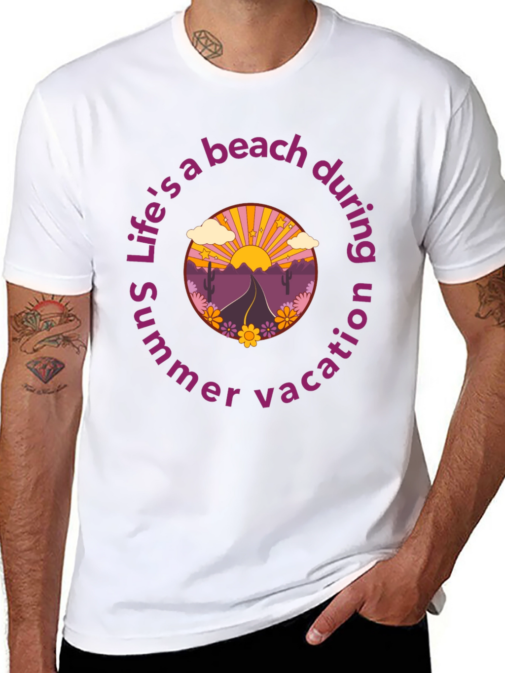 Retro Beach Vacation Graphic T-Shirt