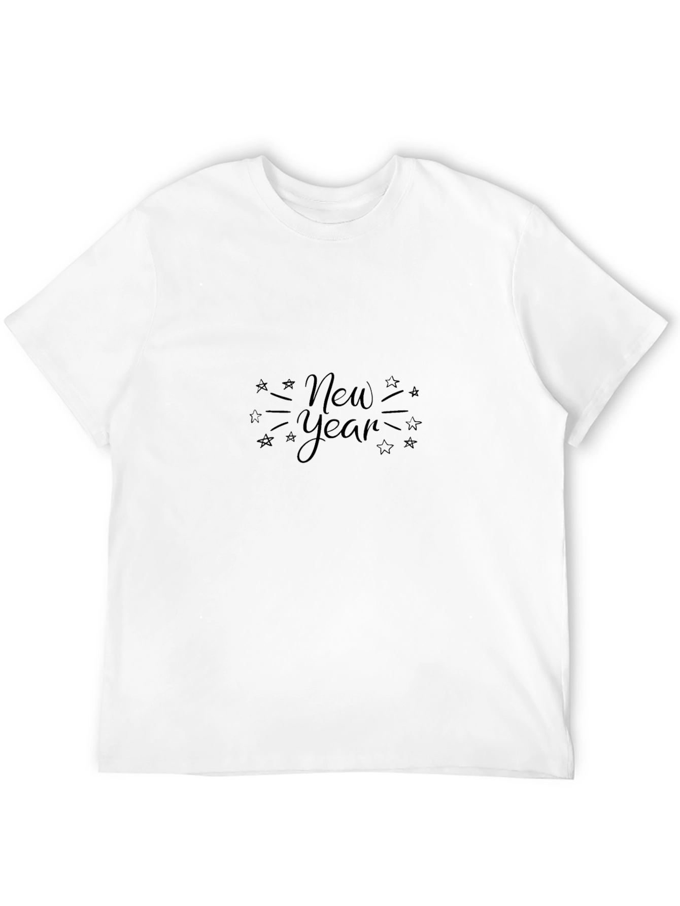 New Year Graphic Black T-Shirt