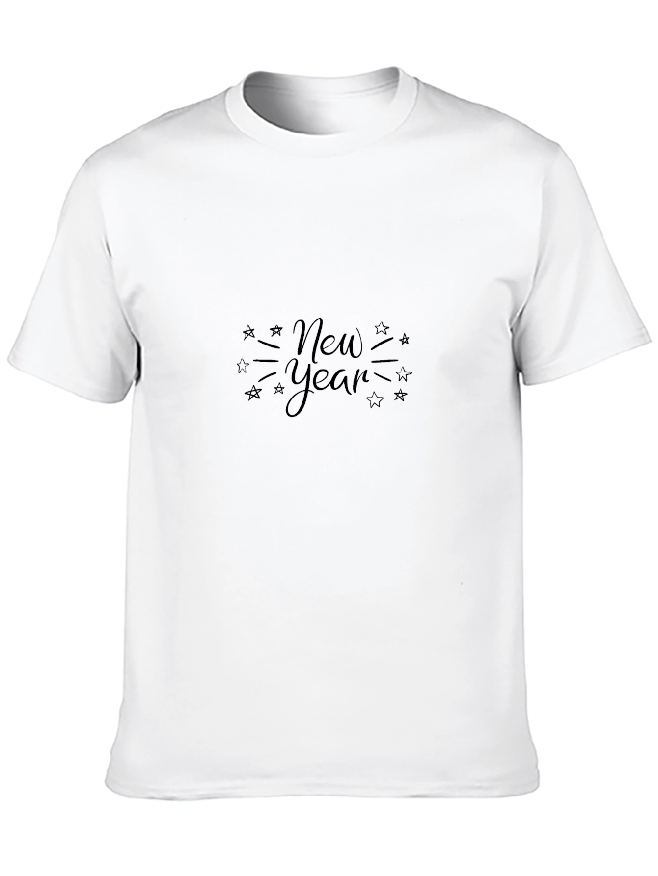 New Year Graphic Black T-Shirt