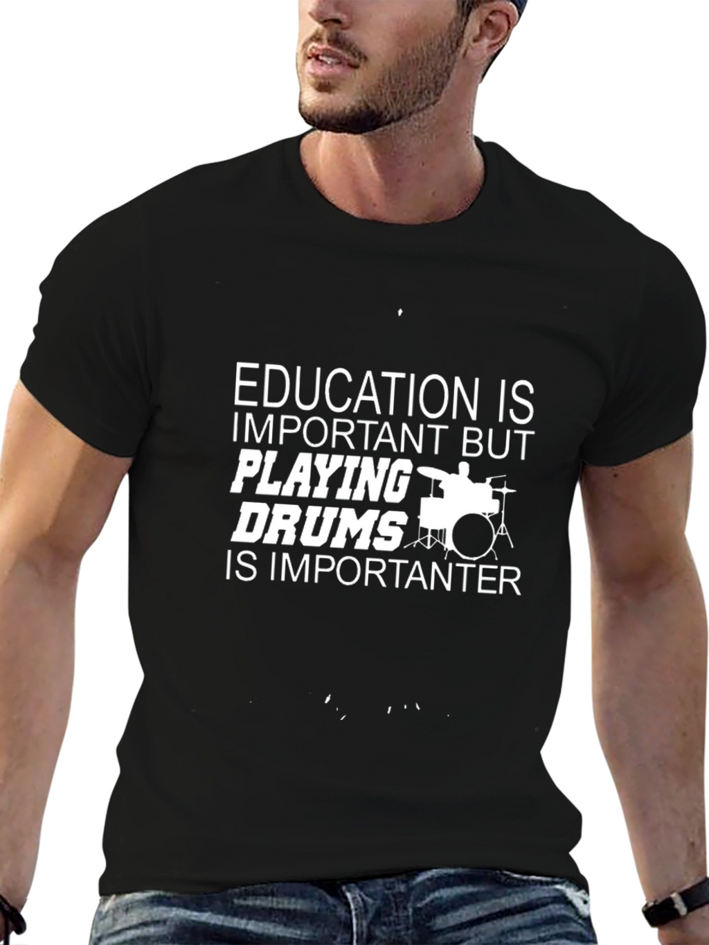 Education is Important But Playing Drums Graphic Tee