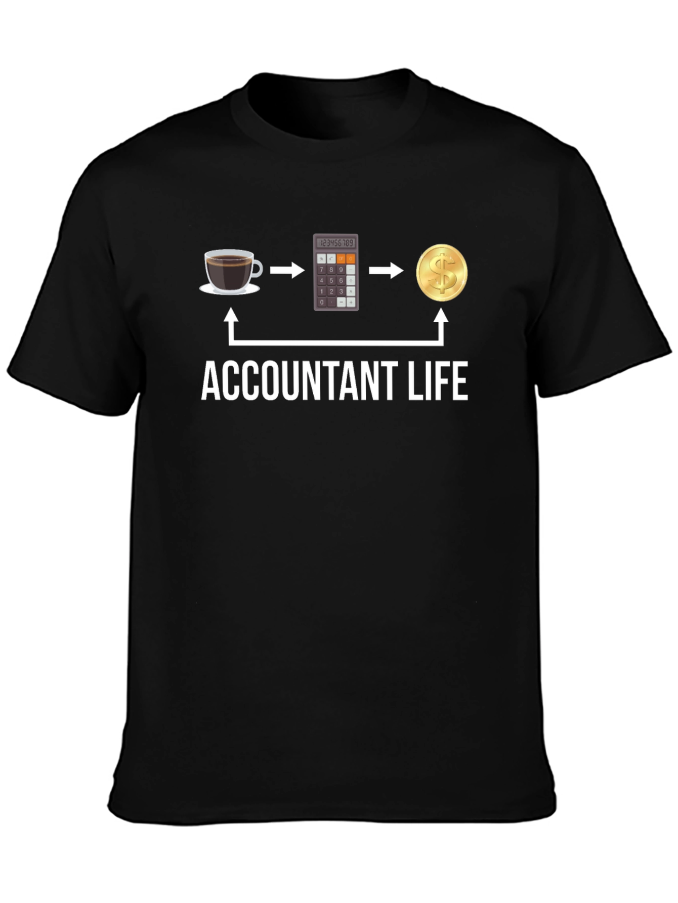 Accountant Life T-Shirt: Coffee Calculator Cash!