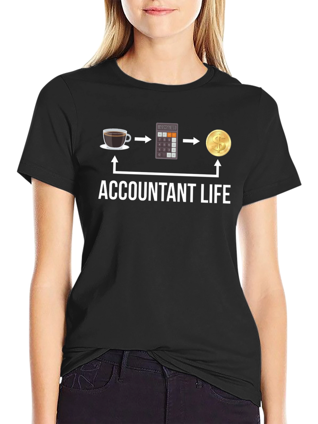 Accountant Life T-Shirt: Coffee Calculator Cash!