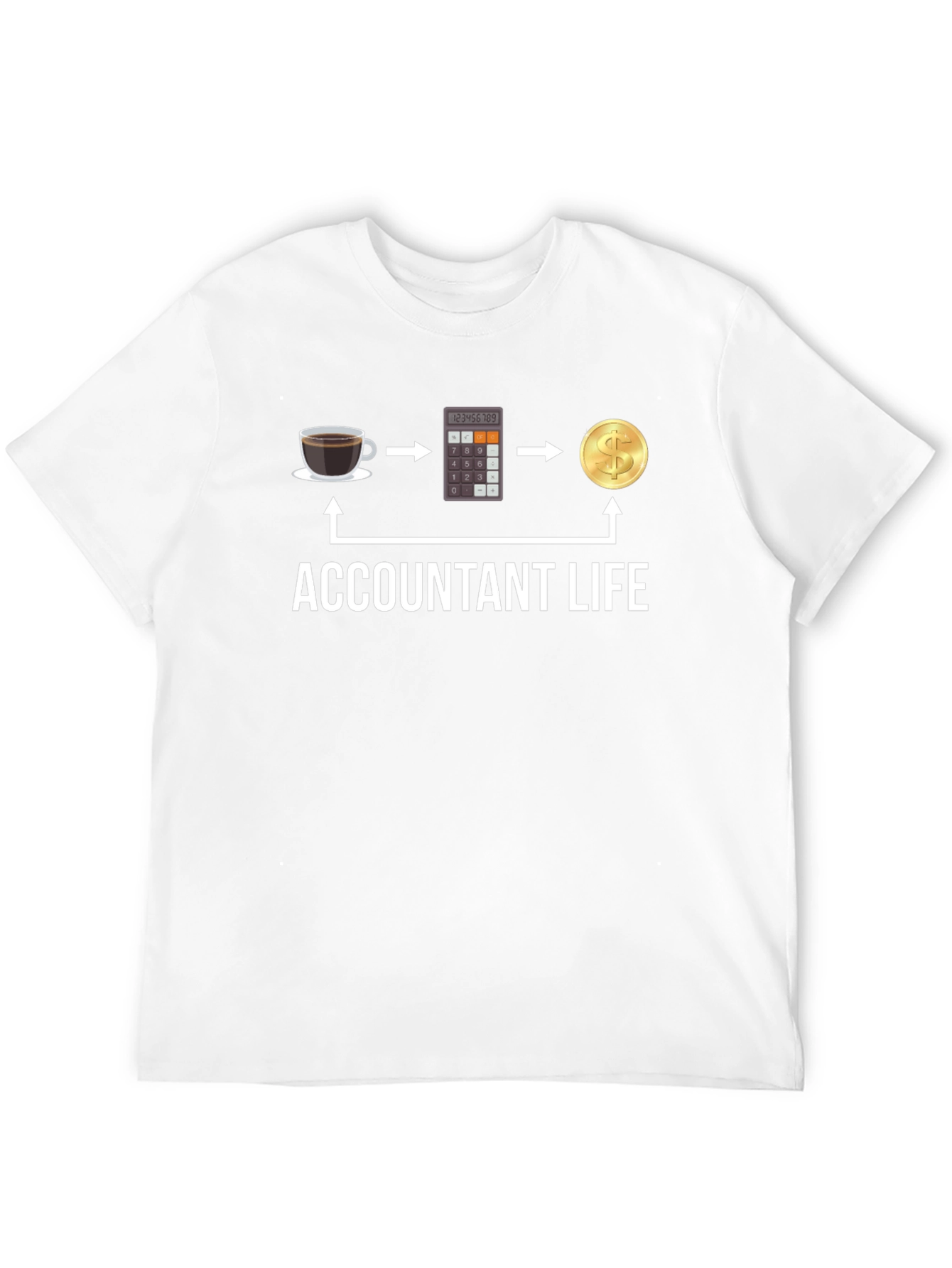 Accountant Life T-Shirt: Coffee Calculator Cash!