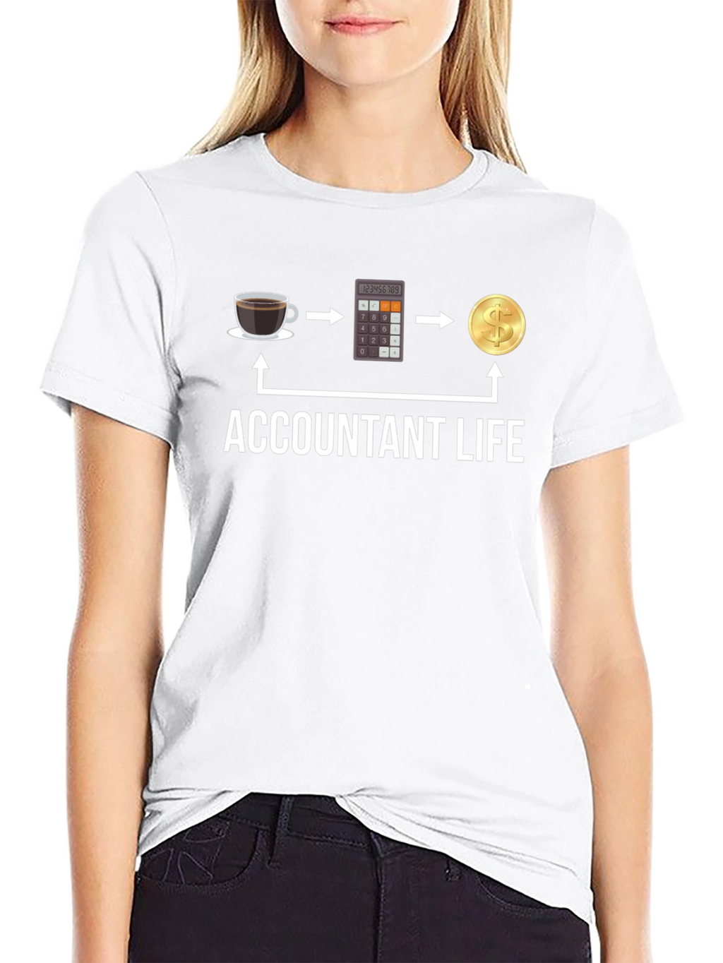 Accountant Life T-Shirt: Coffee Calculator Cash!