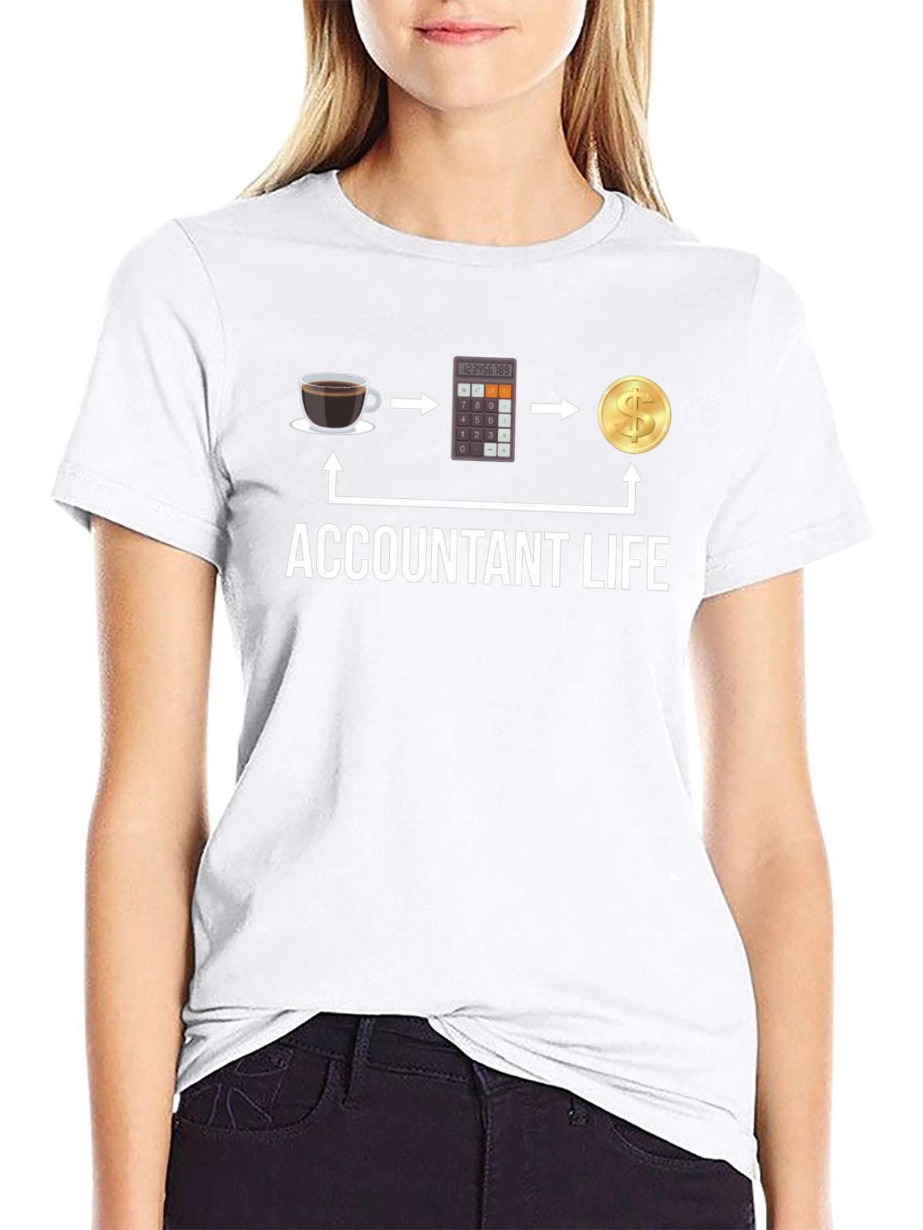 Accountant Life T-Shirt: Coffee Calculator Cash!