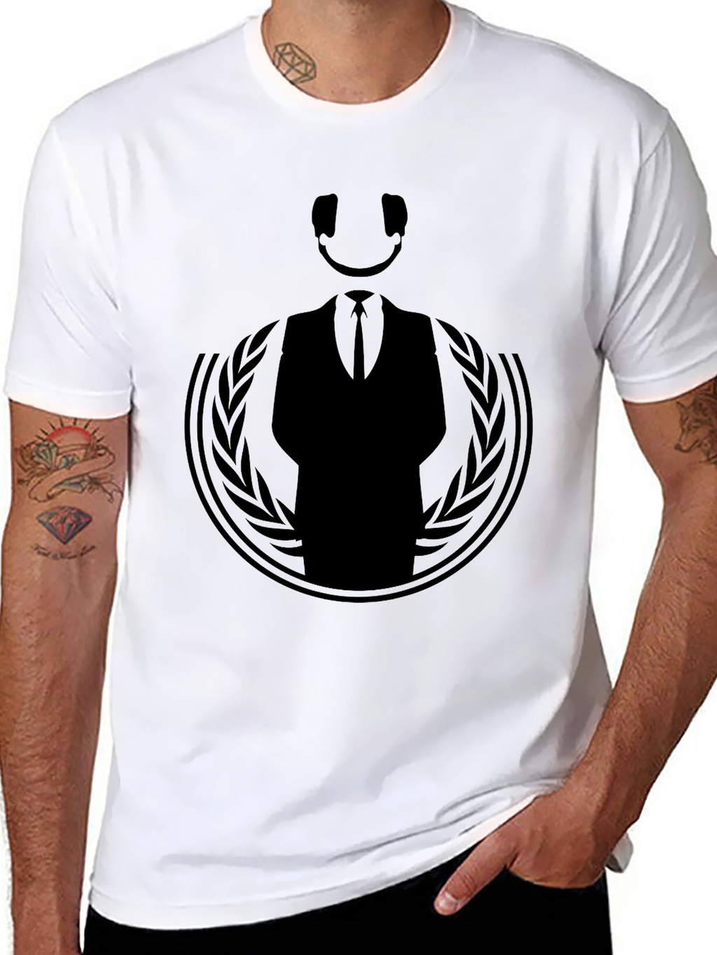 Mens Anonymous Graphic Black T-Shirt
