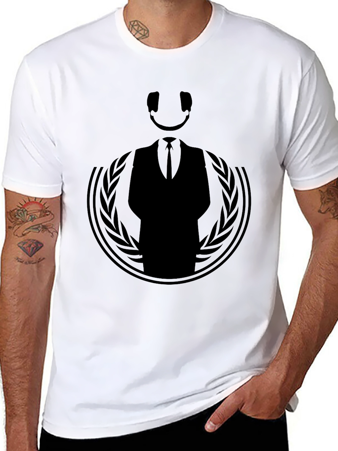 Mens Anonymous Graphic Black T-Shirt