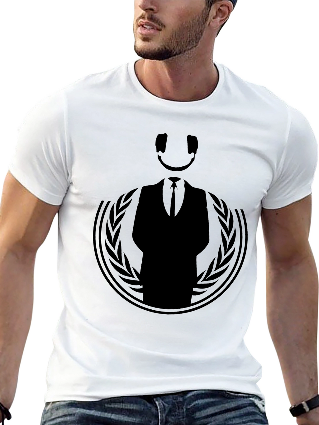 Mens Anonymous Graphic Black T-Shirt