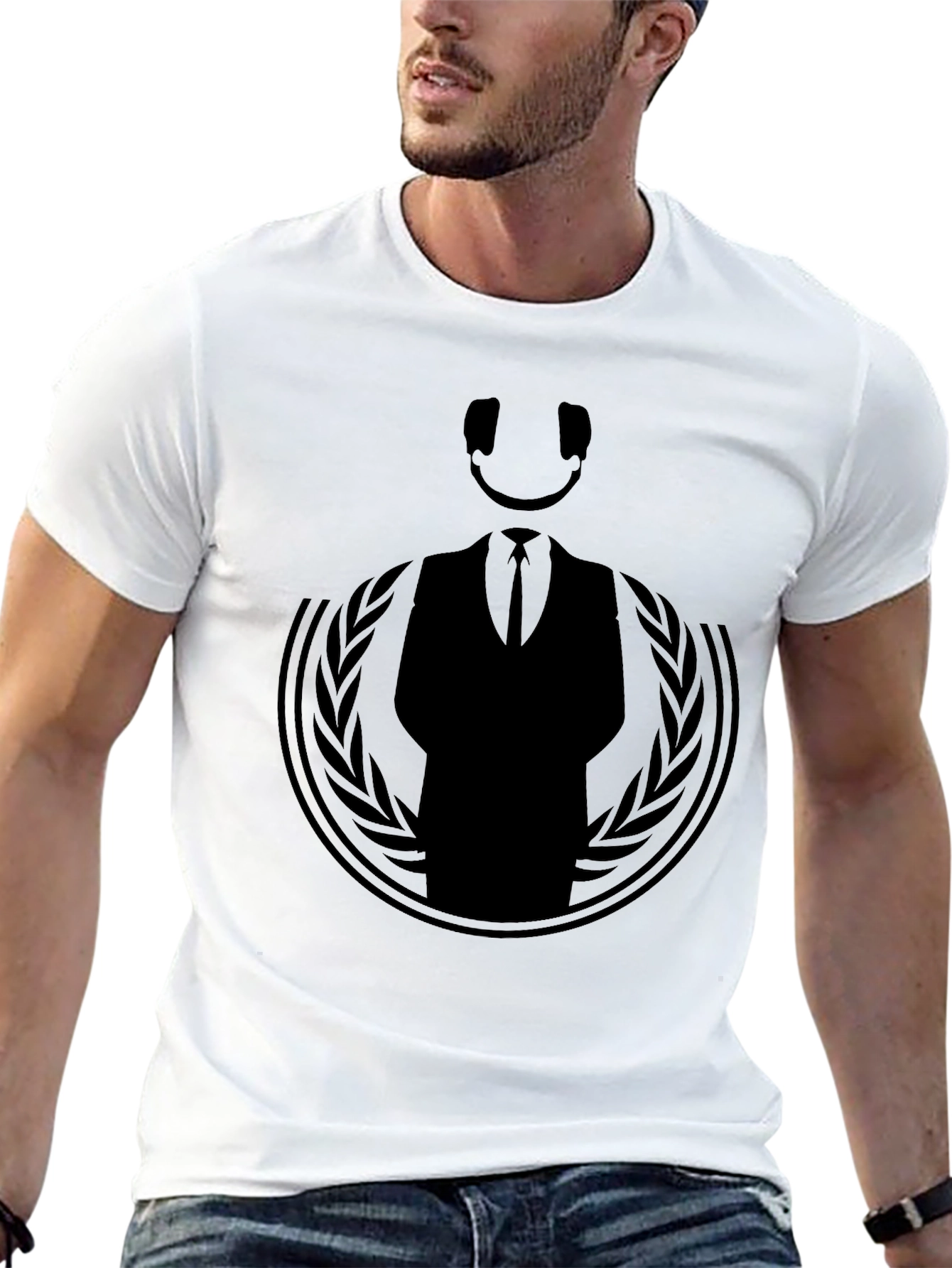 Mens Anonymous Graphic Black T-Shirt