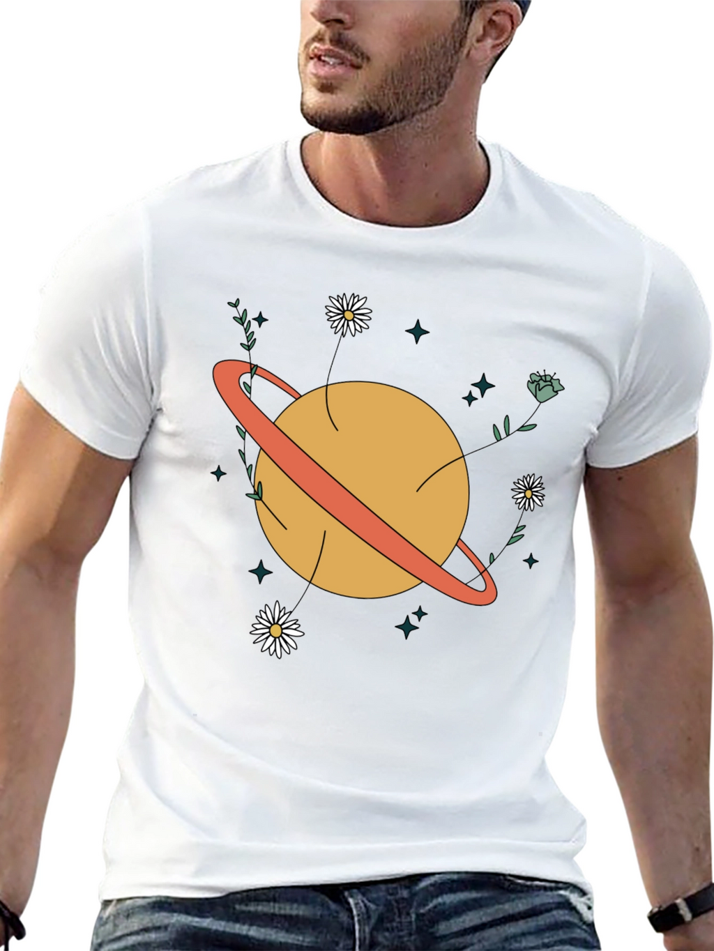 Planet Flowers Graphic T-Shirt