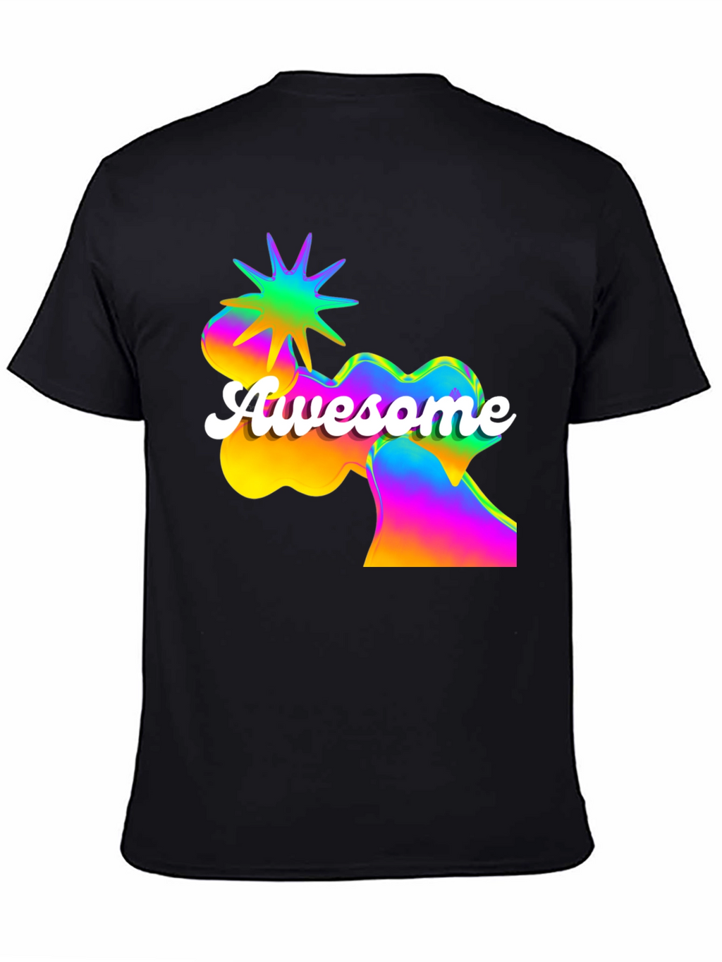 Awesome Graphic Print Mens Black T-Shirt