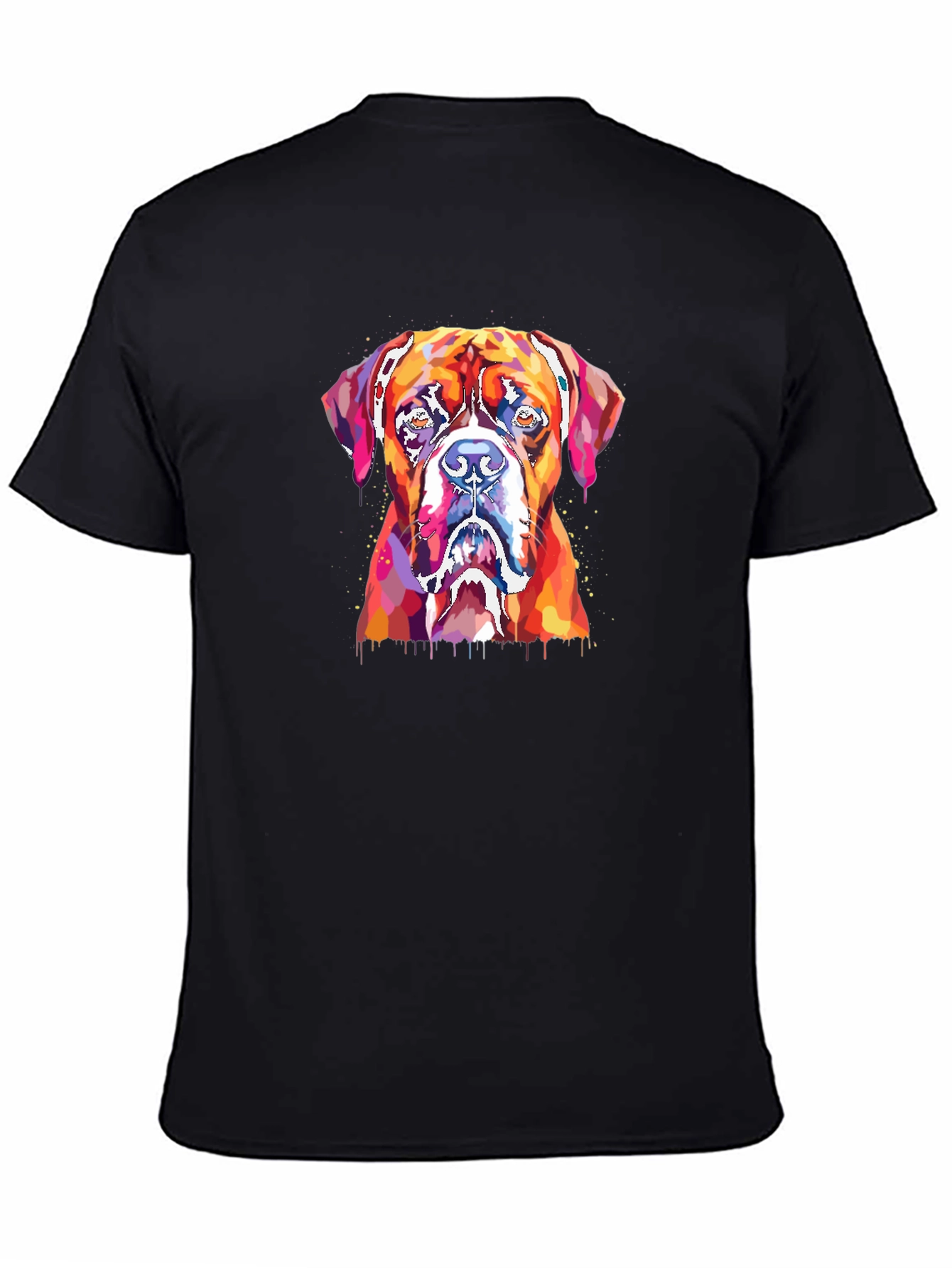 Colorful Boxer Dog Graphic T-Shirt