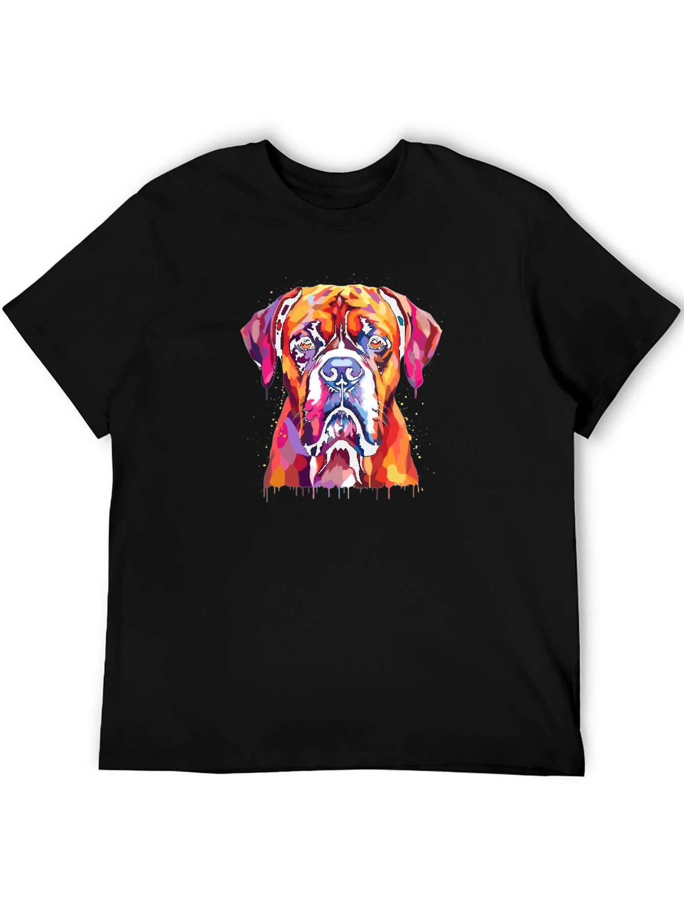 Colorful Boxer Dog Graphic T-Shirt