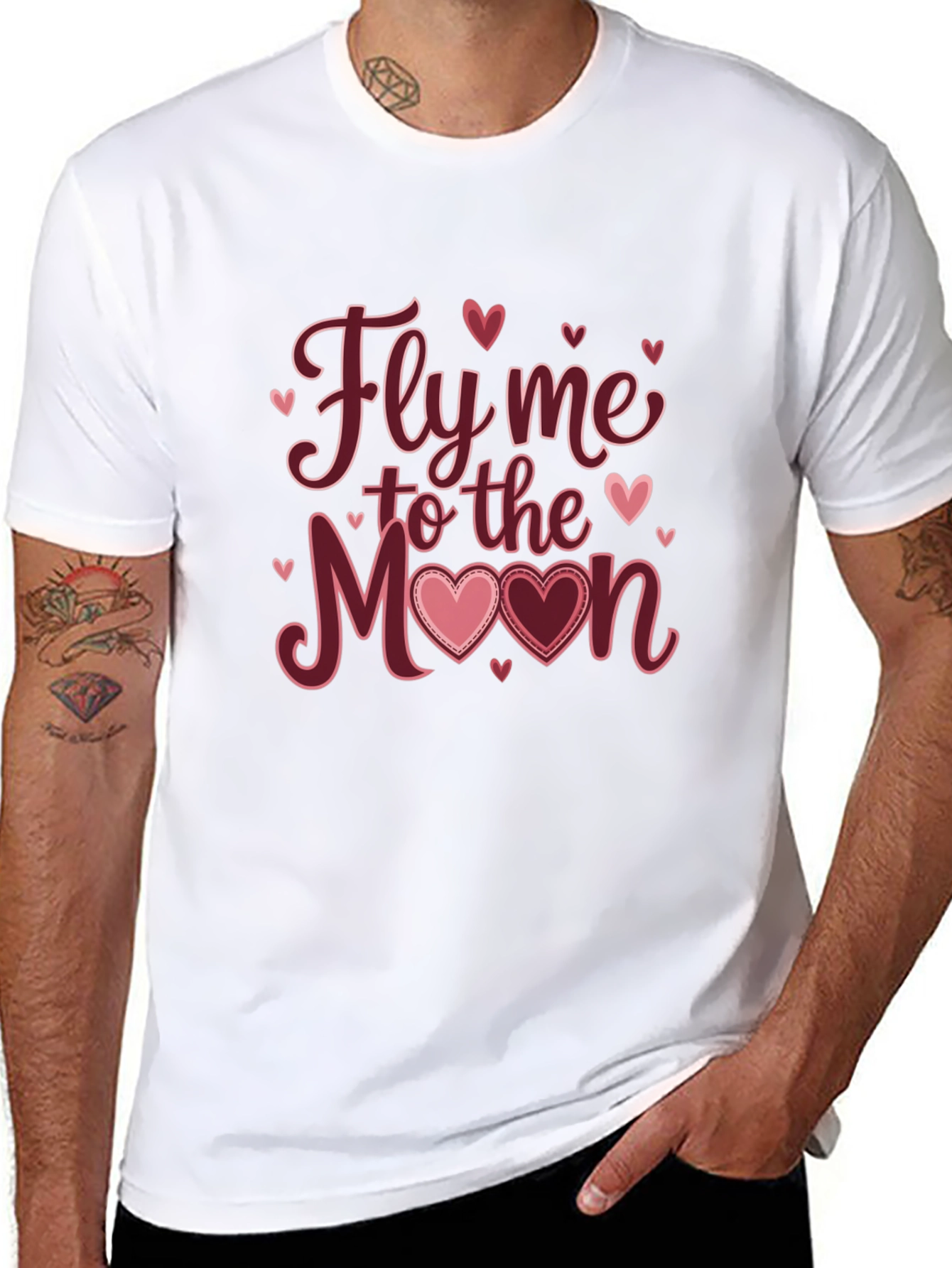 Fly Me to the Moon Valentines Graphic Tee