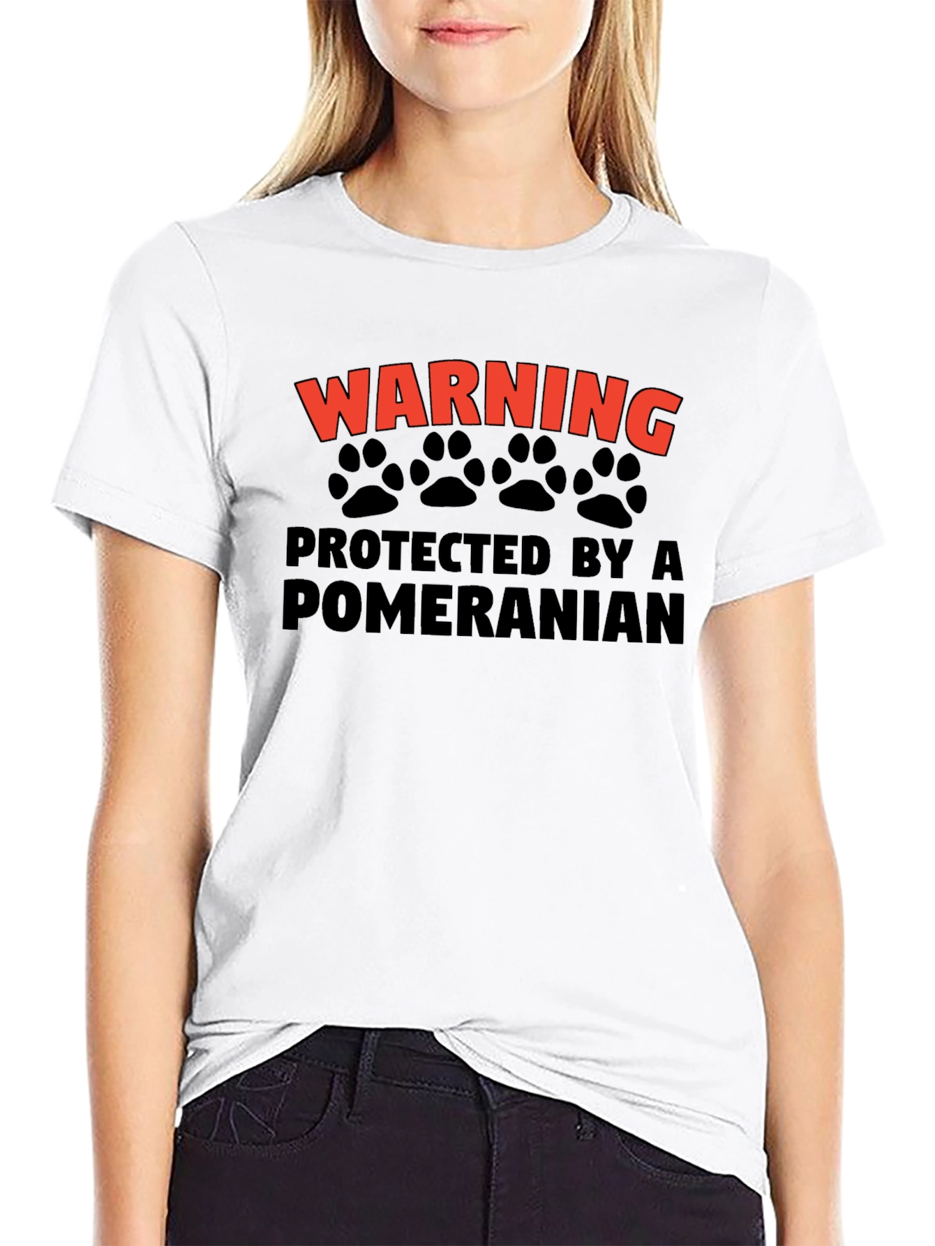 Warning Pomeranian Protected T-Shirt
