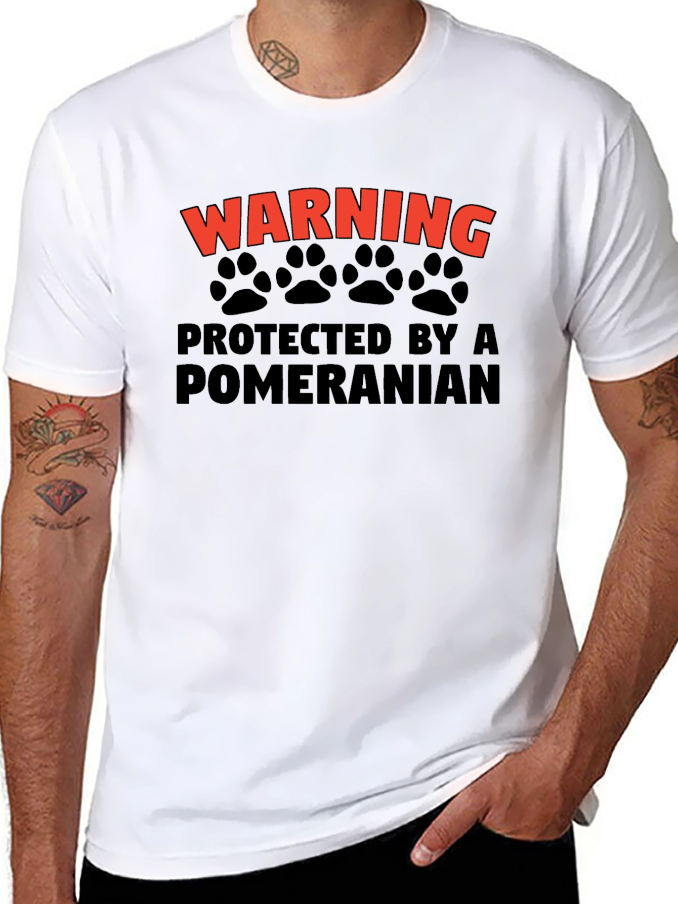 Warning Pomeranian Protected T-Shirt