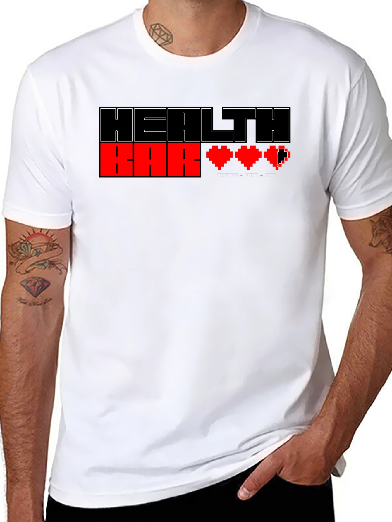 Health Bar Pixel Art Gamer T-Shirt