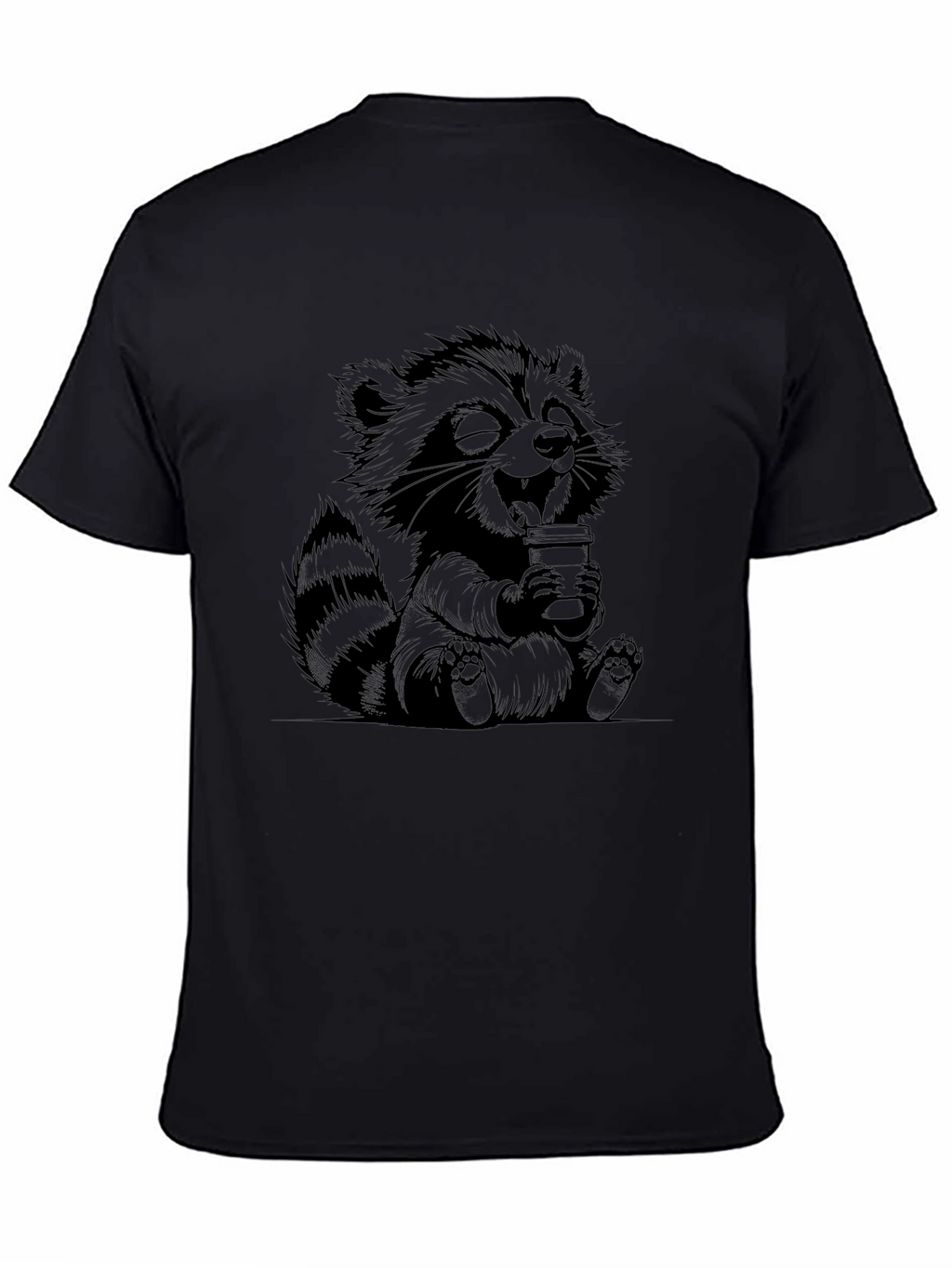 Cute Raccoon Coffee T-Shirt - Relaxed Fit