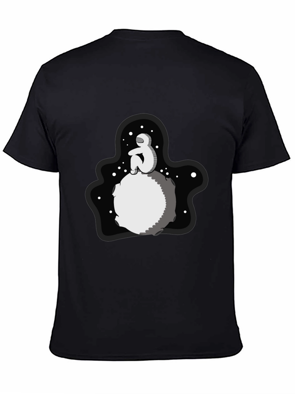 Astronaut Moon Black T-Shirt