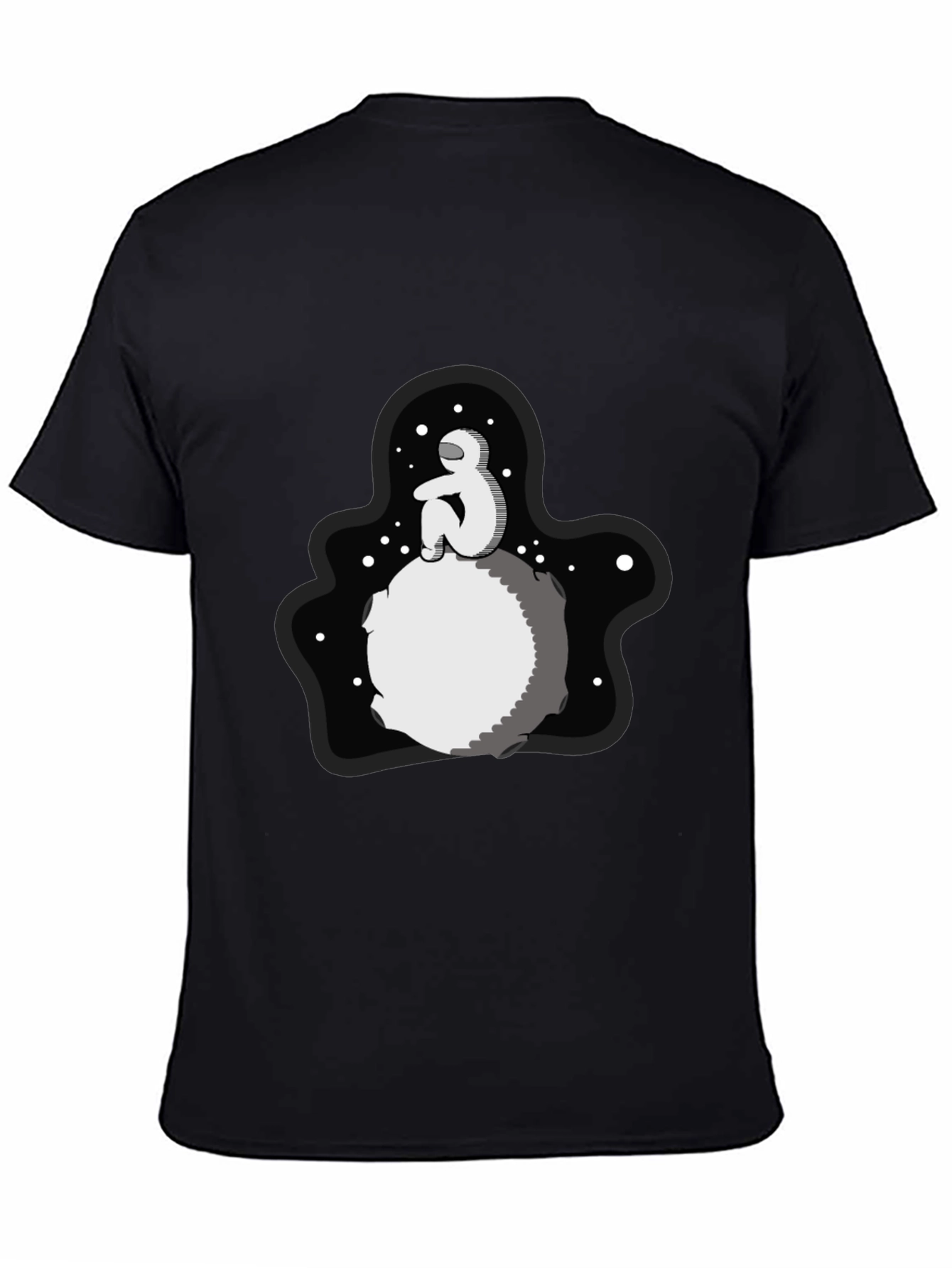 Astronaut Moon Black T-Shirt